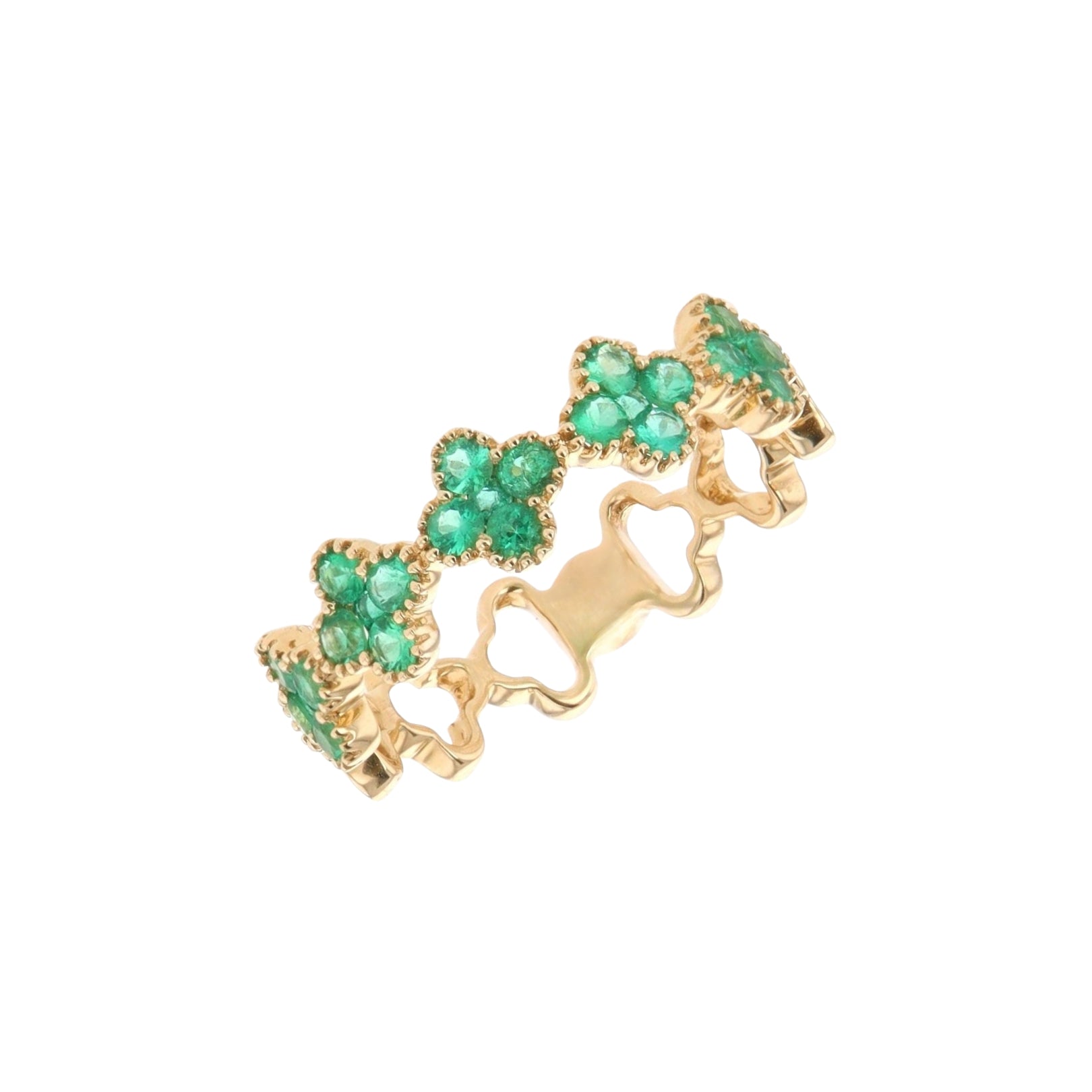 Emerald Clover Ring