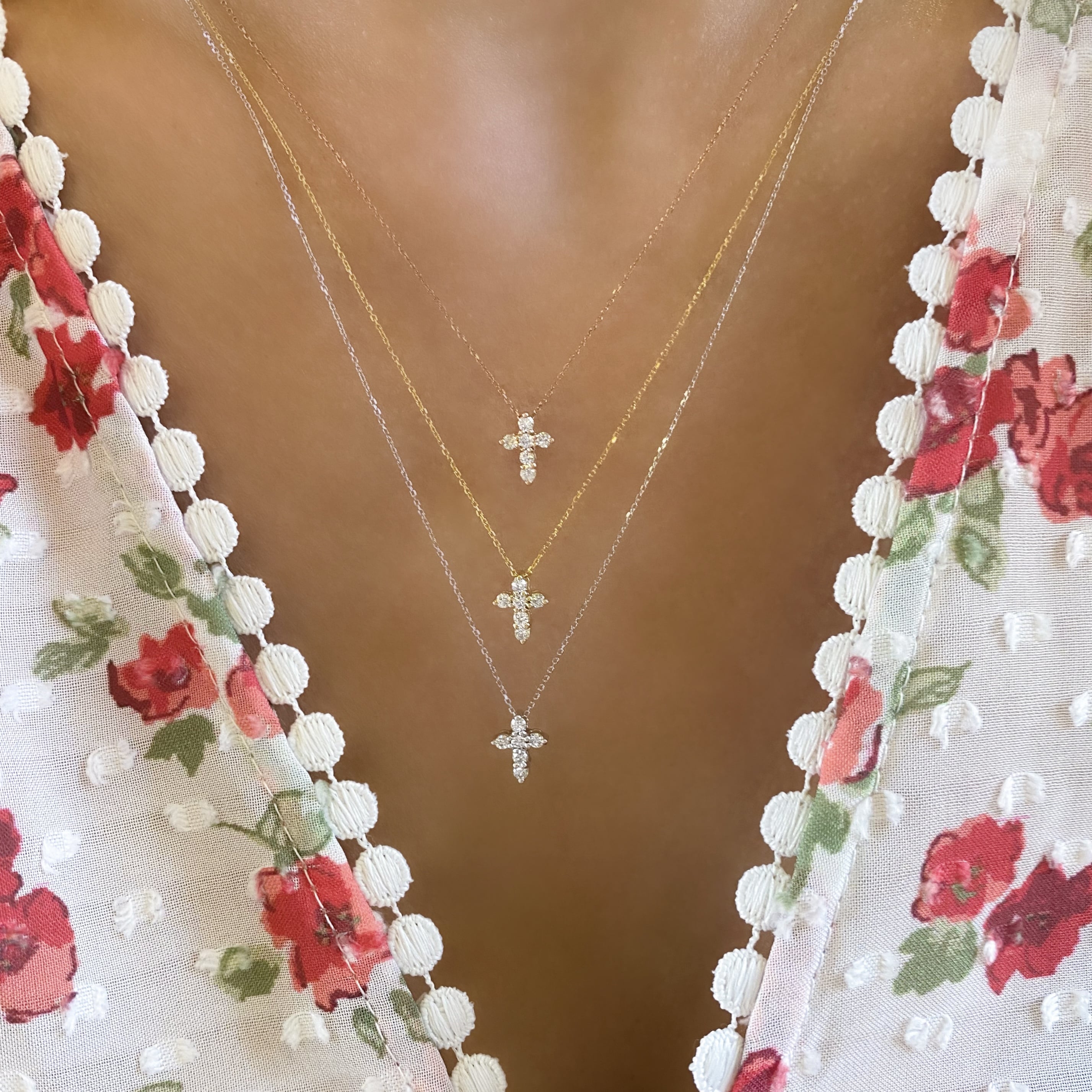 Baby Diamond Cross Necklace