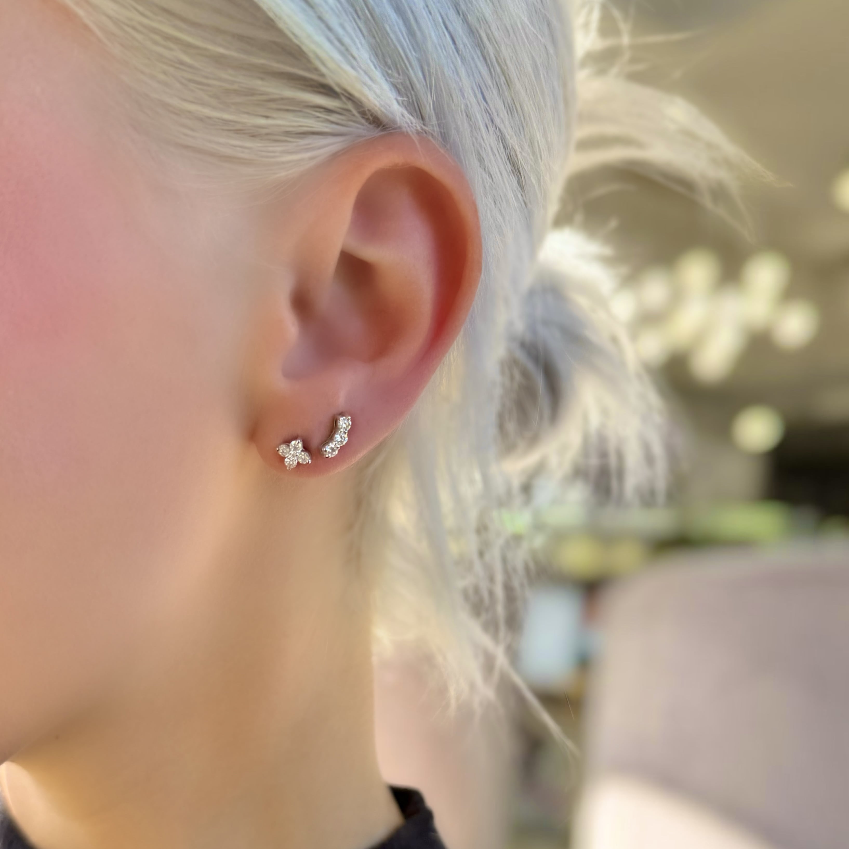 Mini Diamond Trio Studs