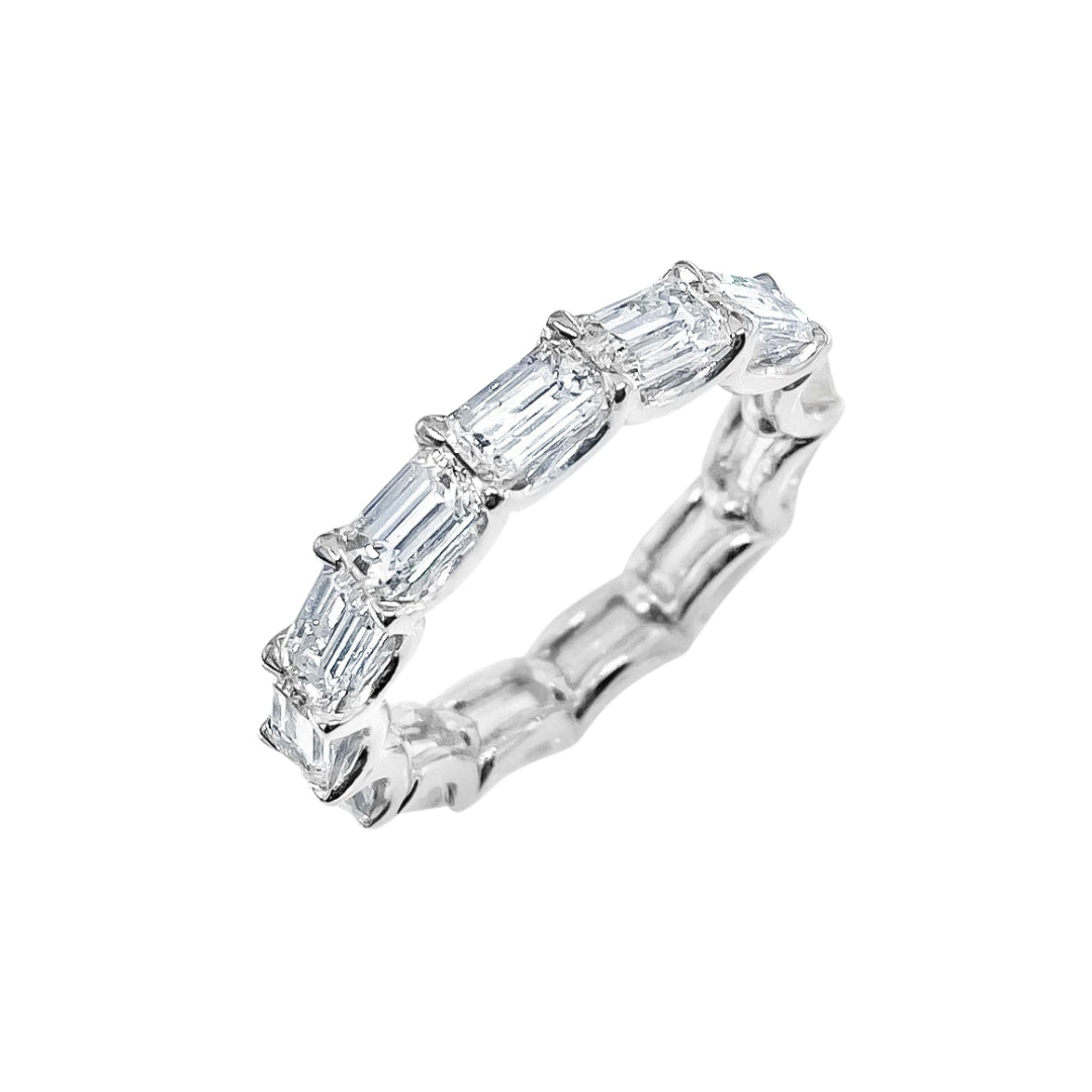 East West Emerald Cut Eternity Band