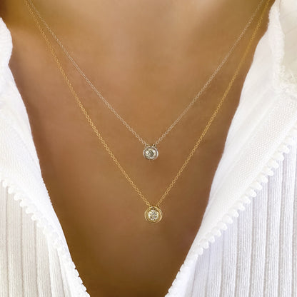 Diamond Solitaire Bezel Necklace