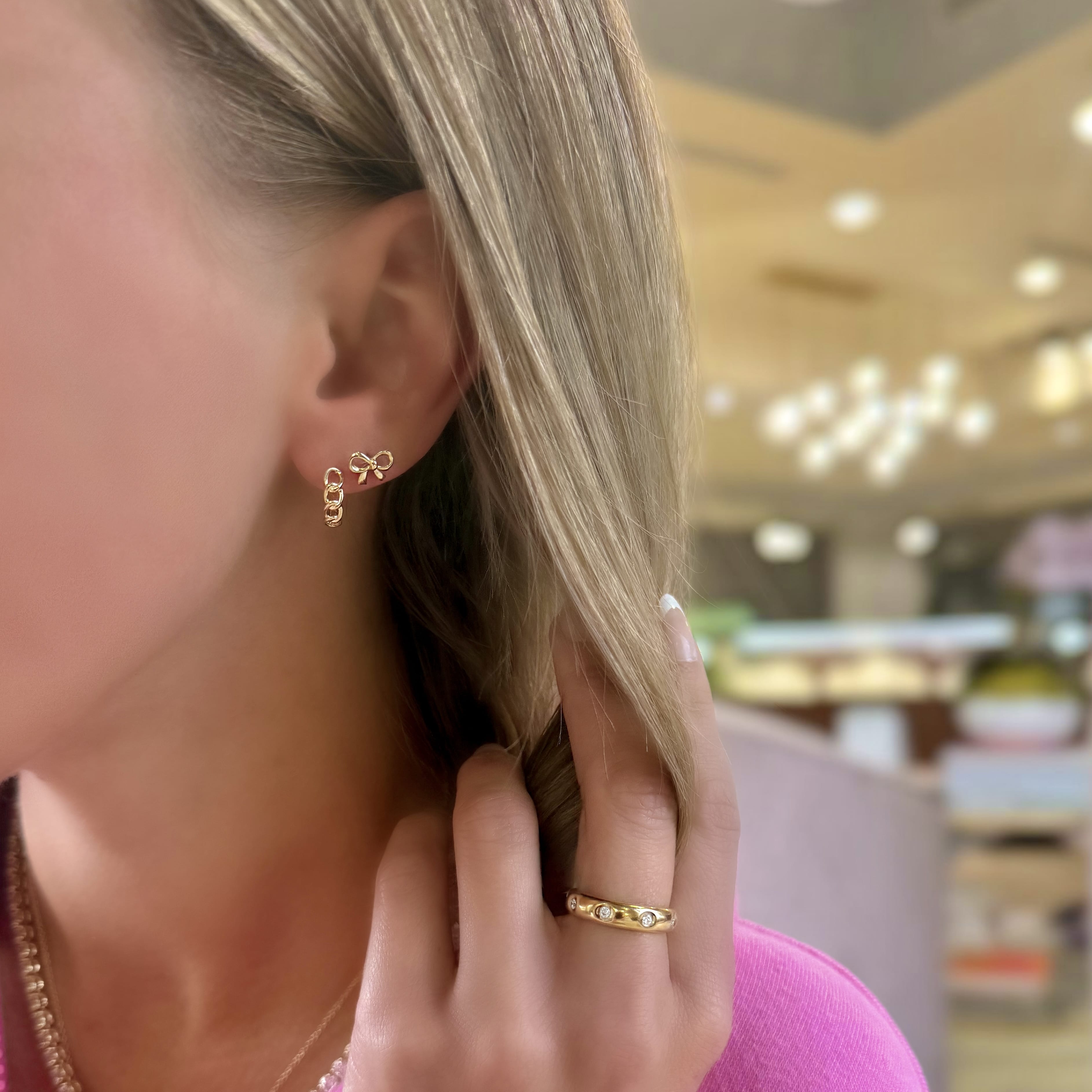 Mini Gold Bow Studs
