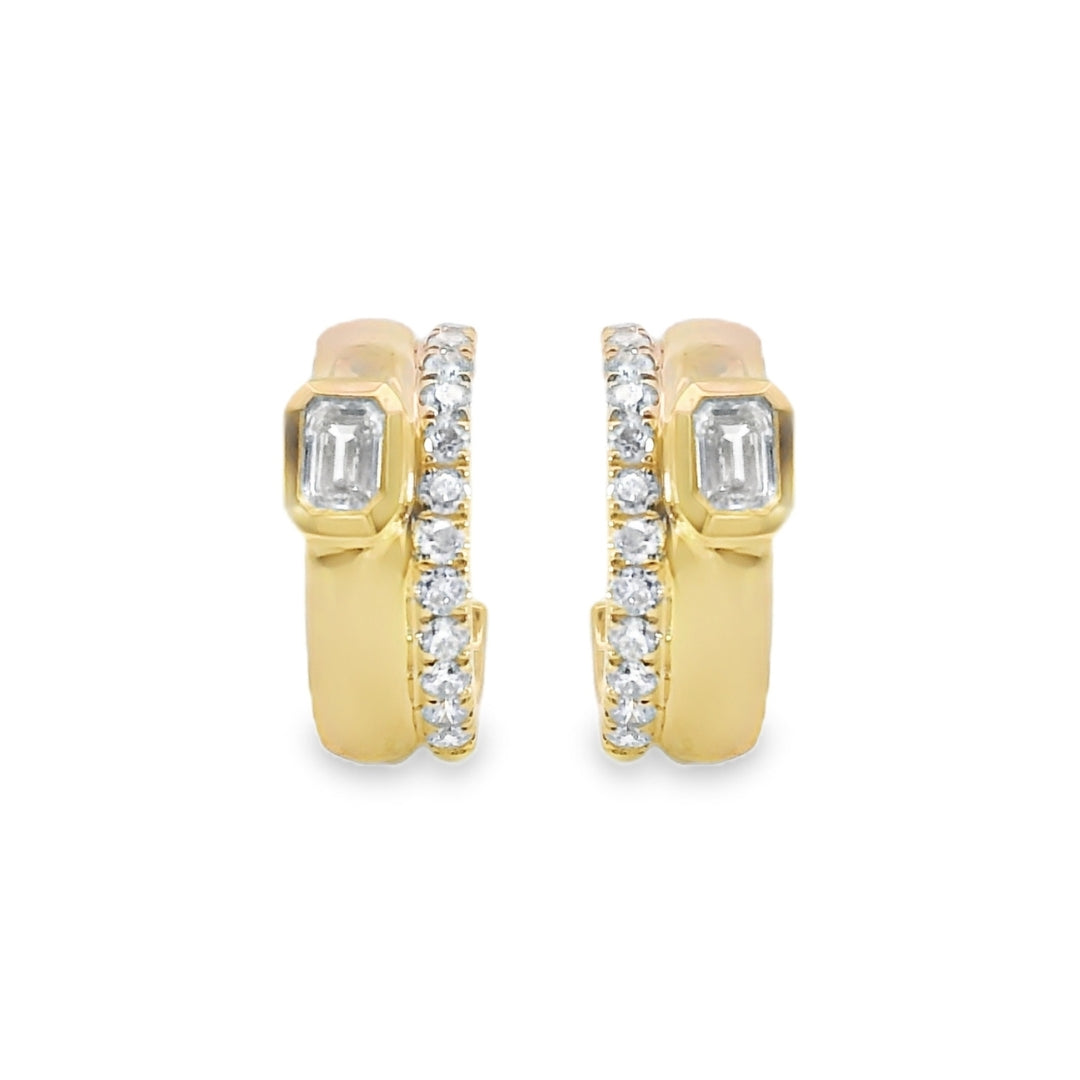 Diamond Bezel Huggie Earrings