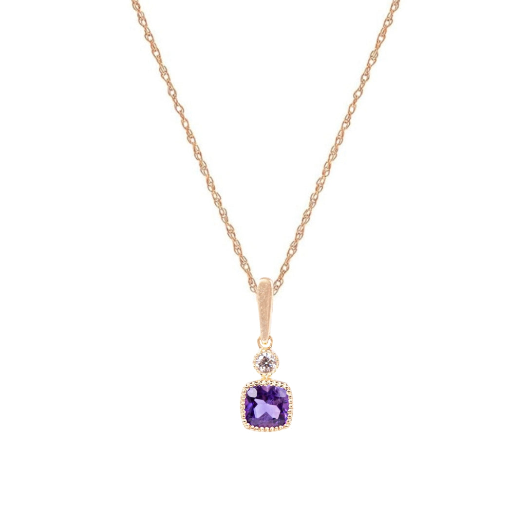 Petite Amethyst Birthstone PendantNecklace