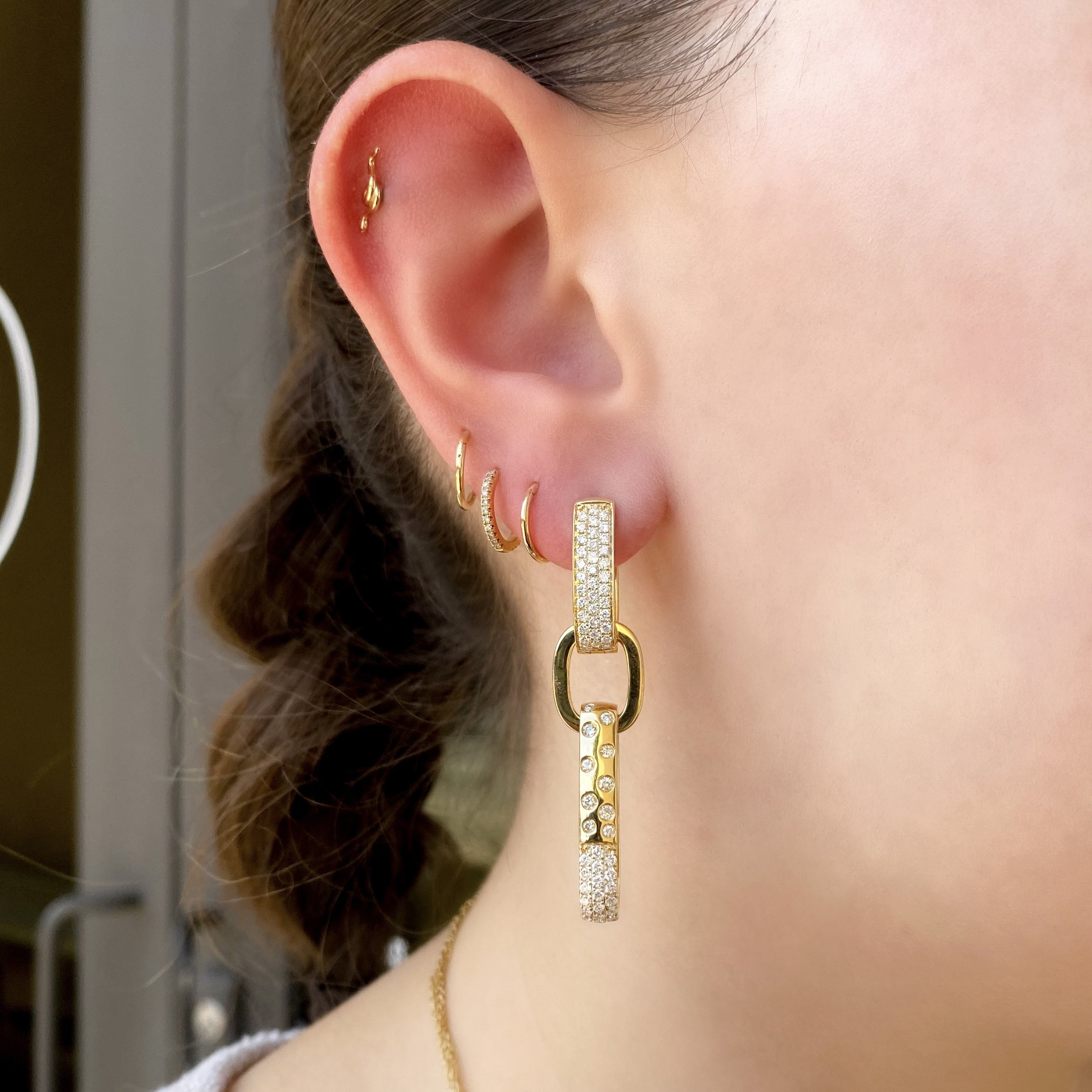 Pavé Confetti Paperclip Earrings