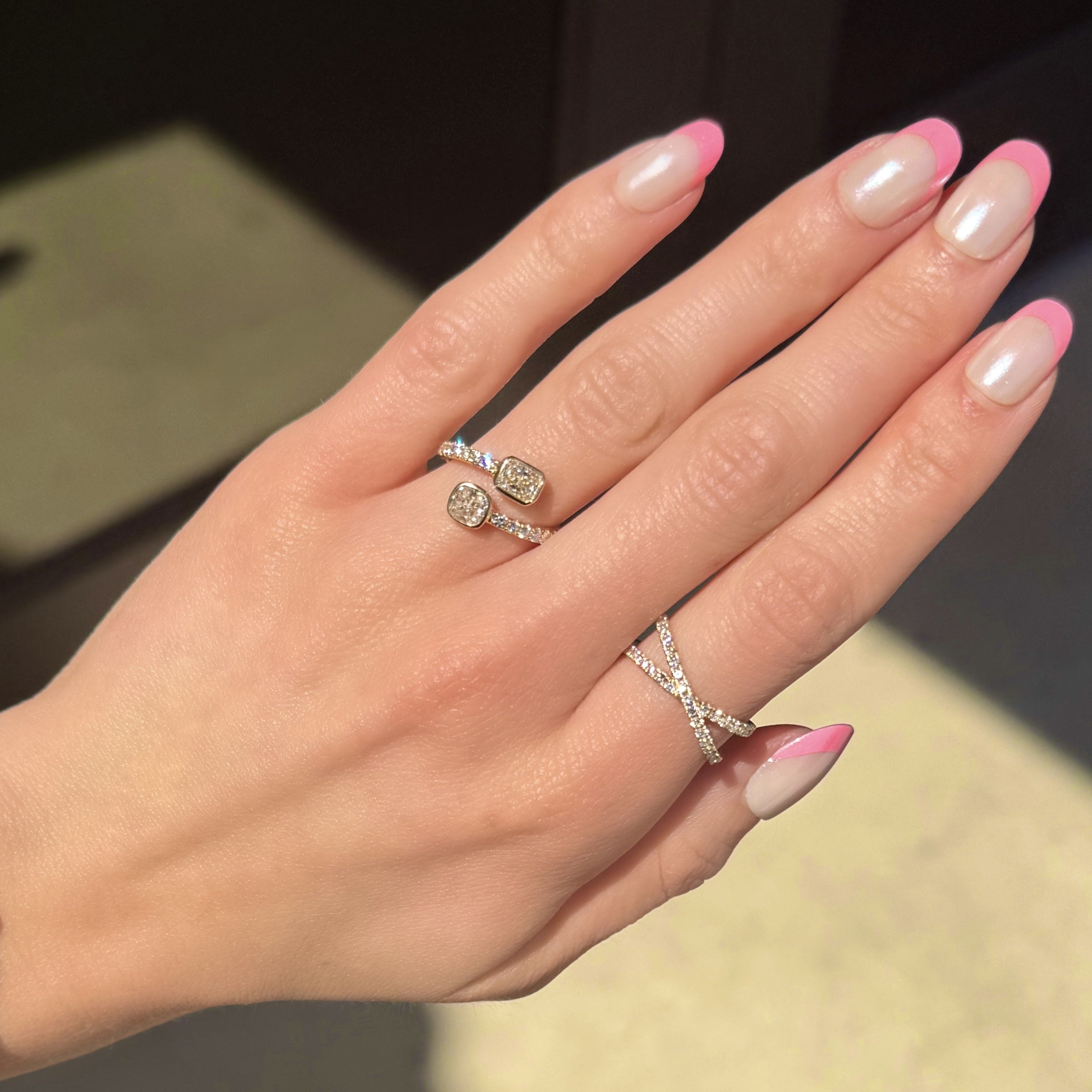Diamond Crossover Ring