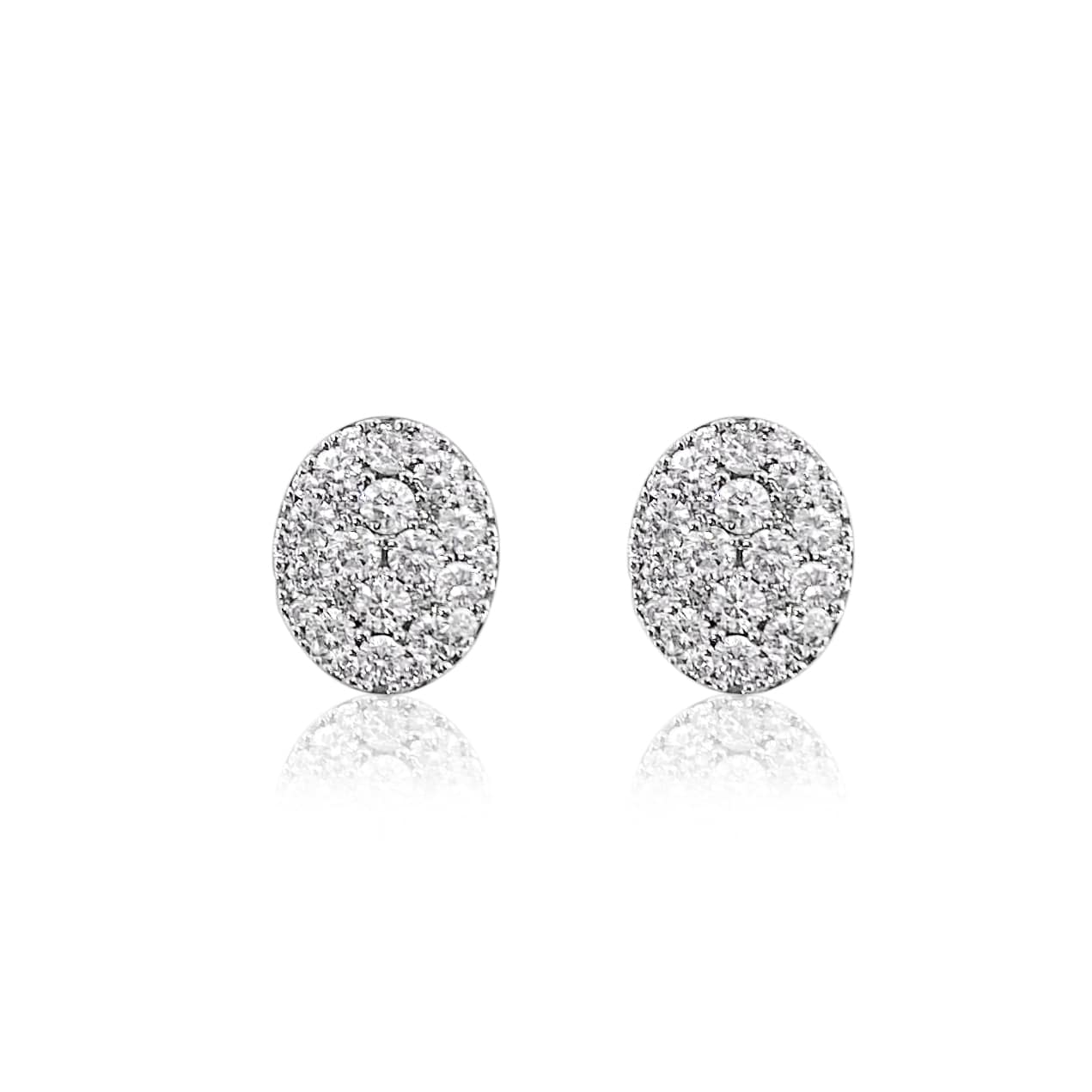 Pave Diamond Oval Studs