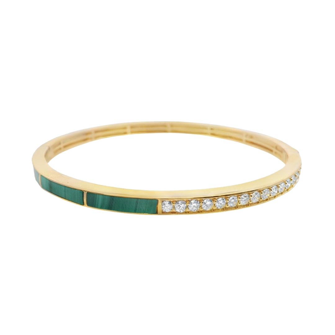 Malachite and Diamond Bangle