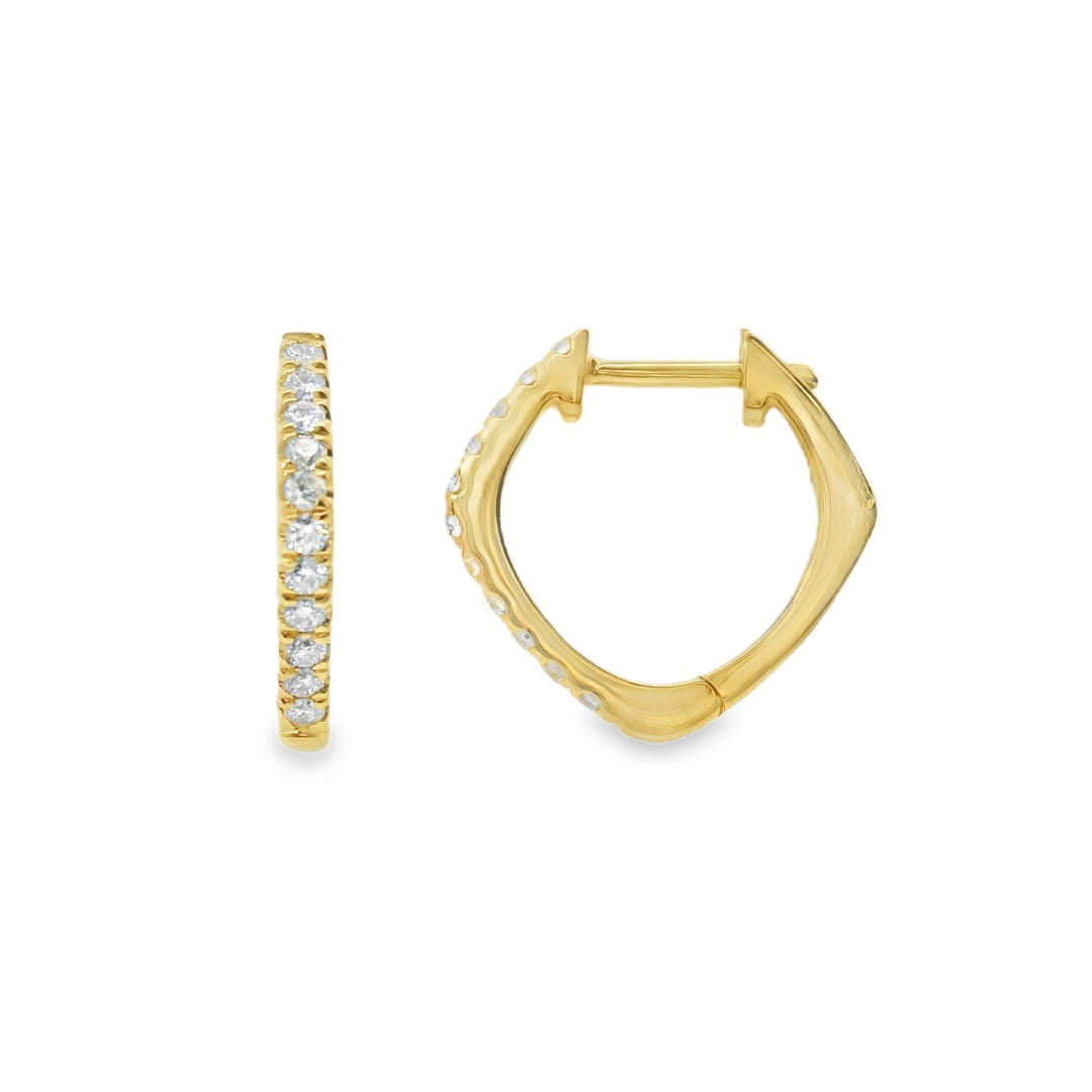 Pointed Diamond Hoop Earrings