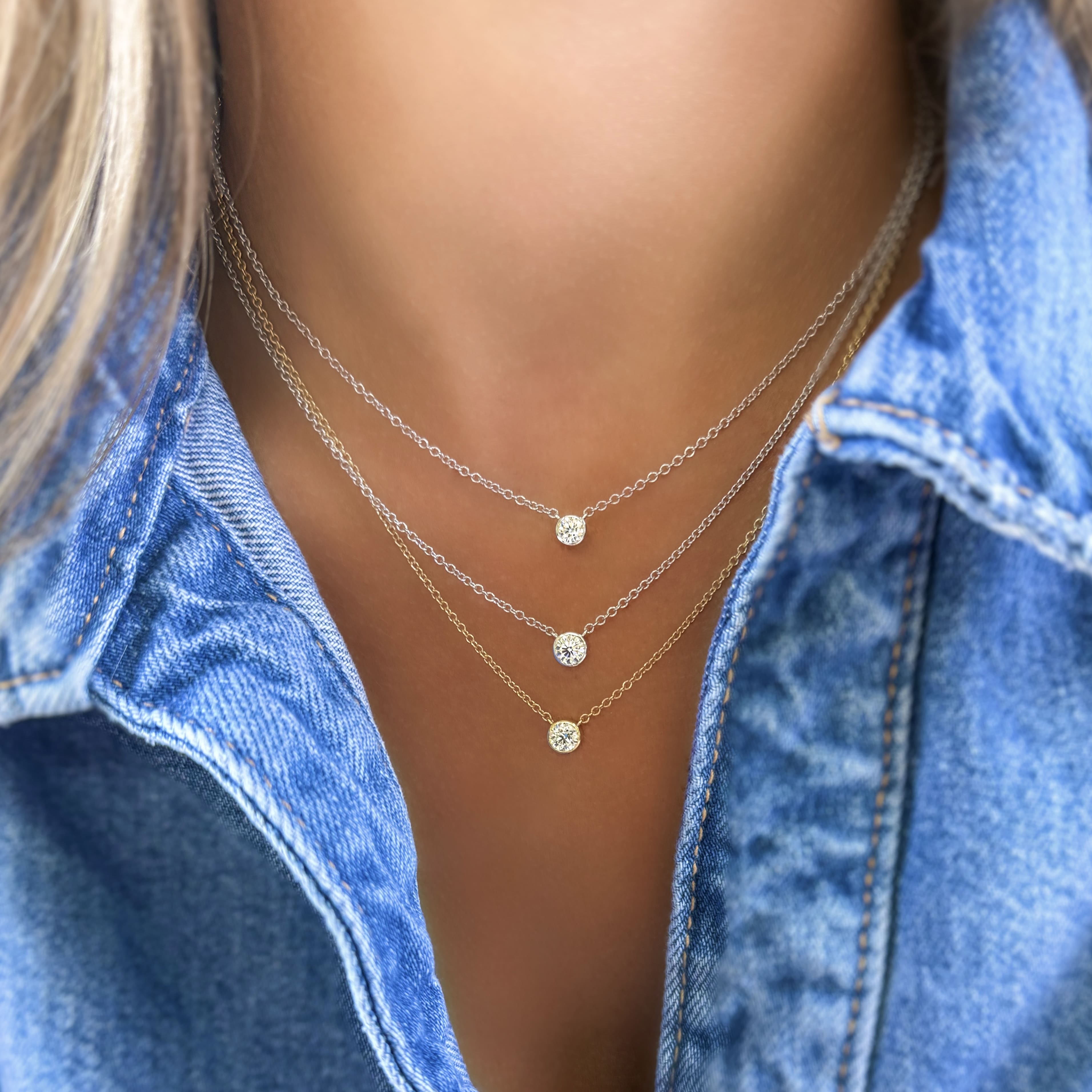 Diamond Bezel Necklace