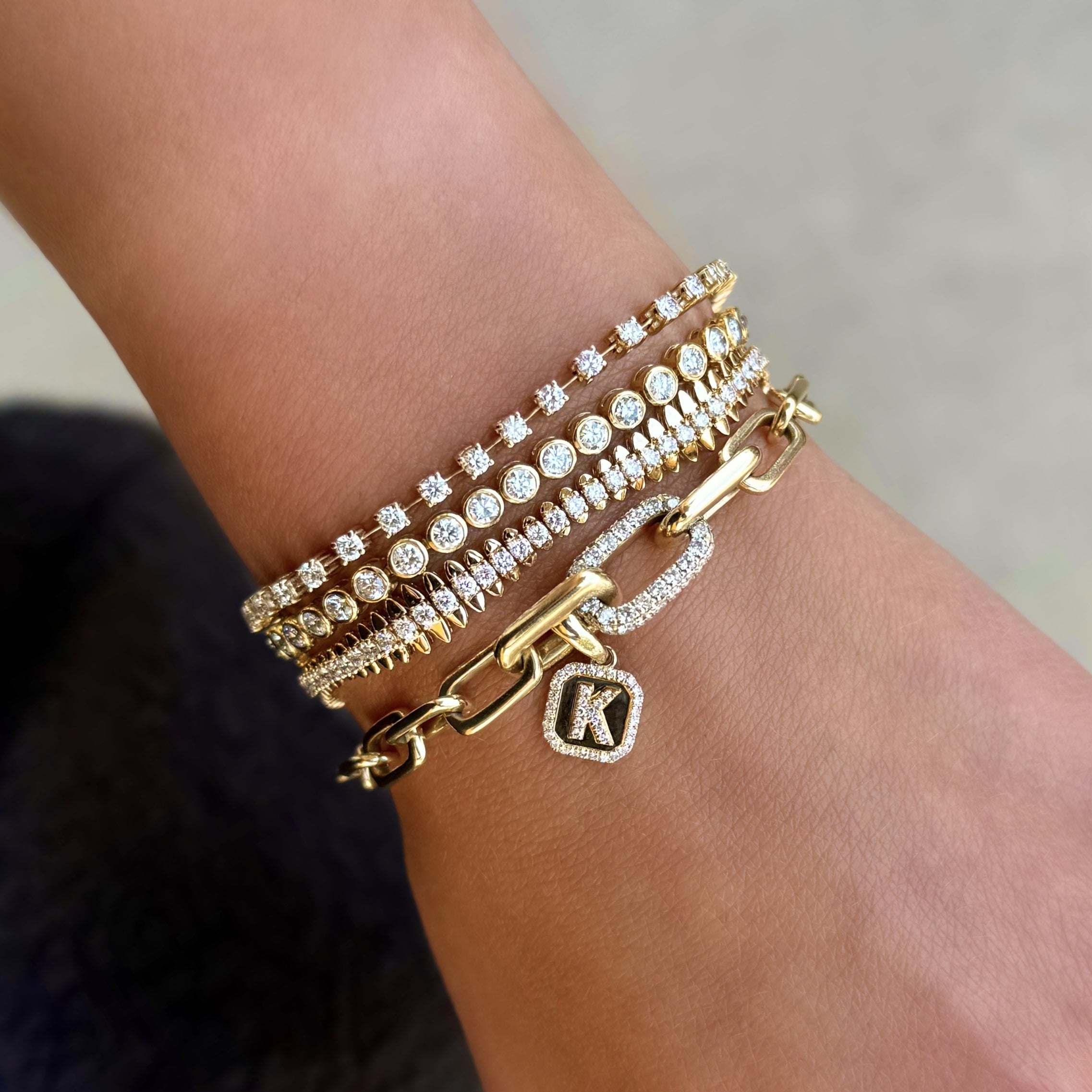 Pave Diamond Link Chain Bracelet