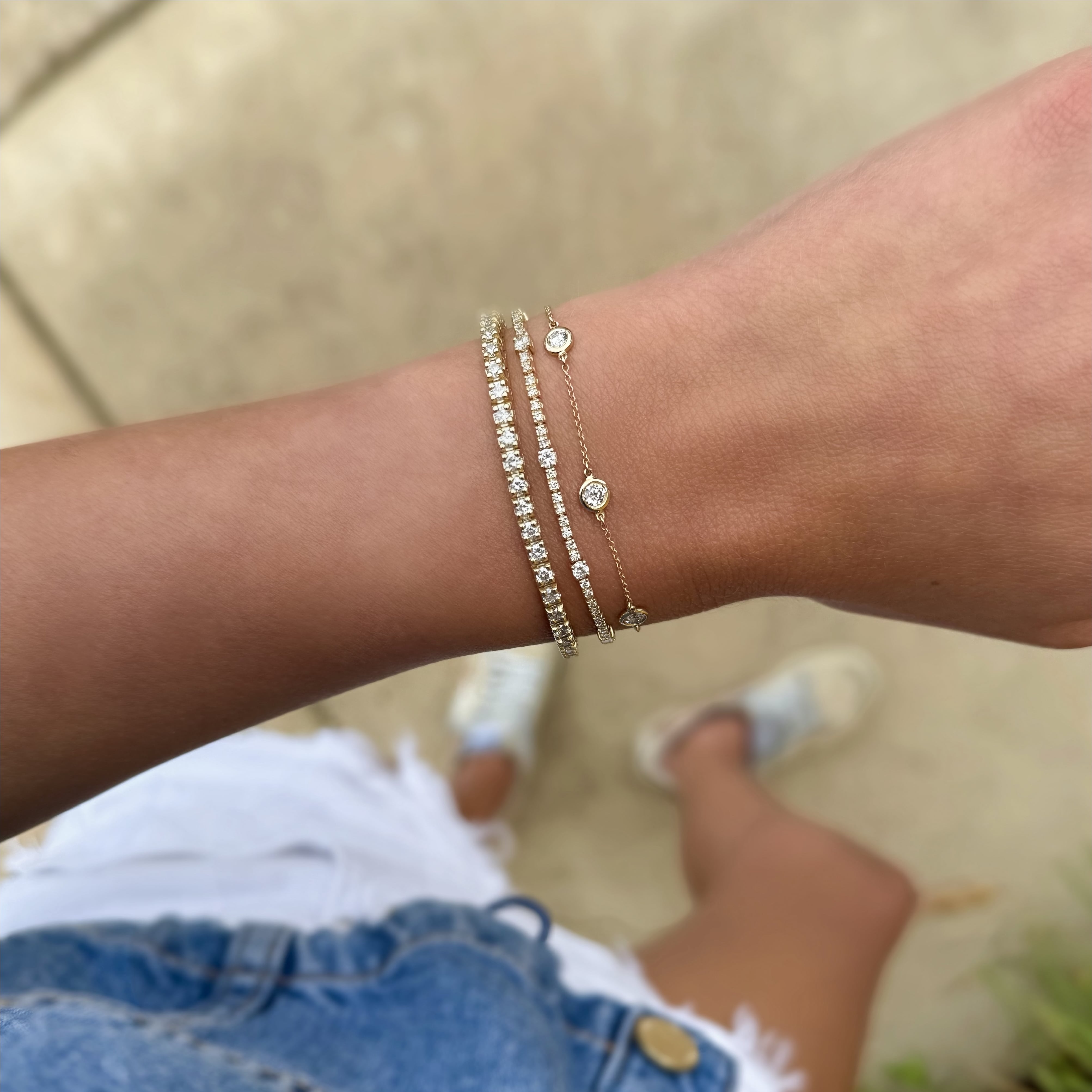 Diamond Station Tennis Bracelet