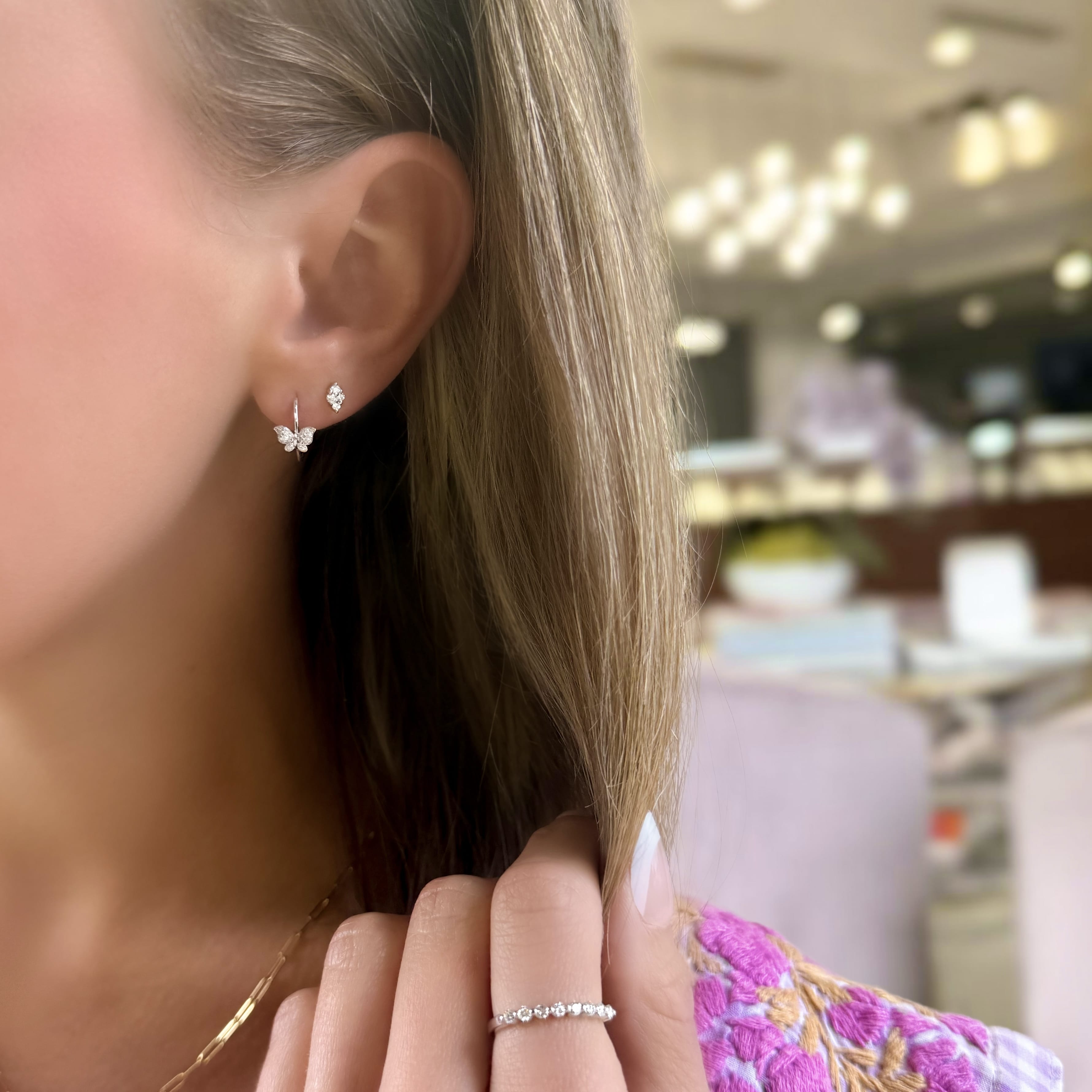 Mini 4 Stone Diamond Studs