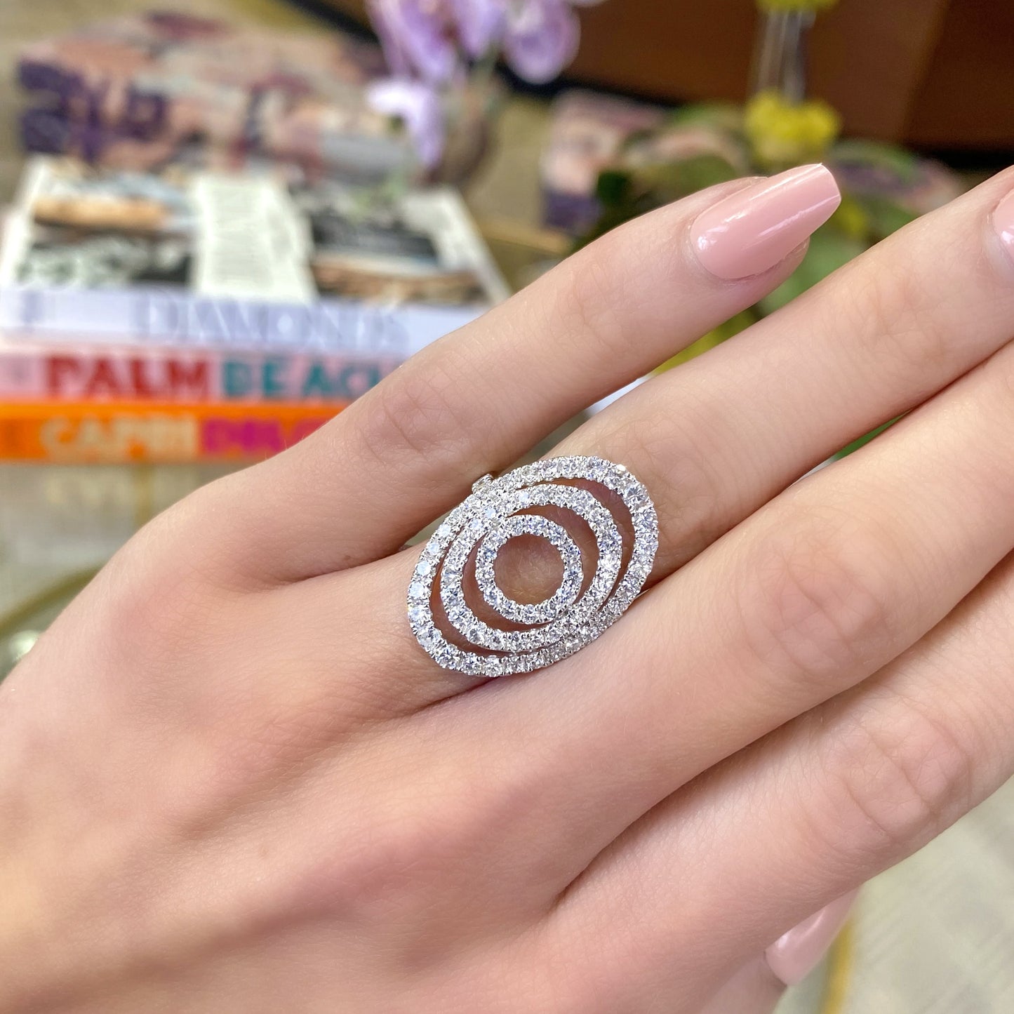 Oval Diamond Statement Ring