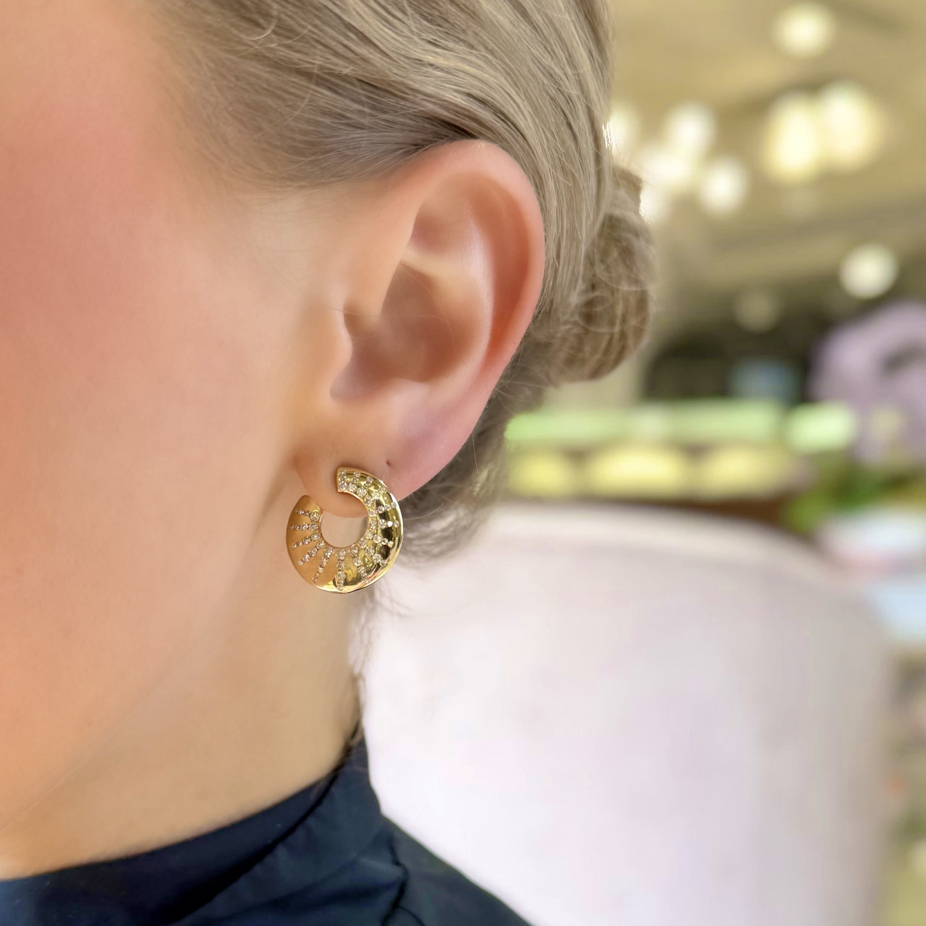 Diamond Sunburst Earrings