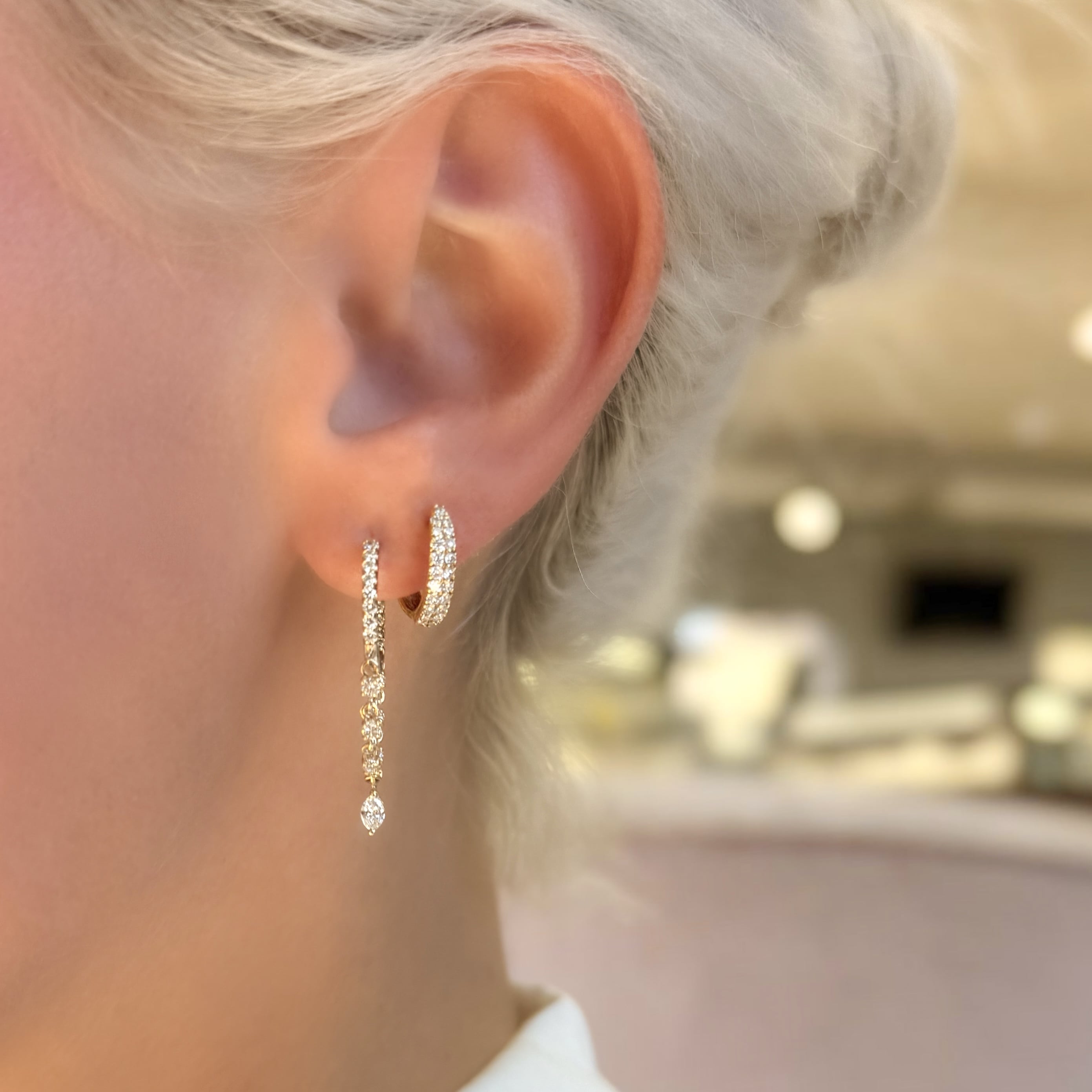 Micro Pave Diamond Huggies