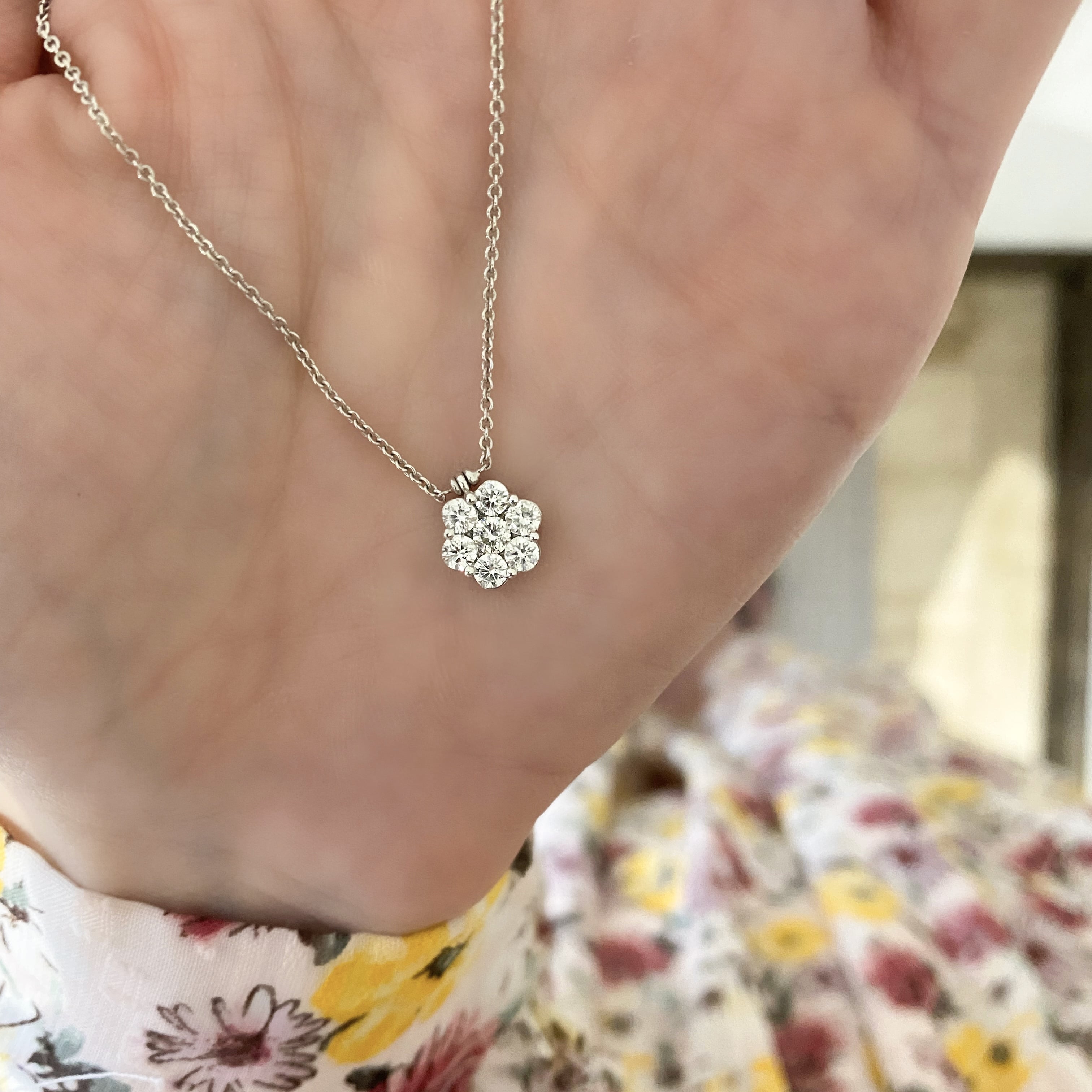 Diamond Flower Necklace