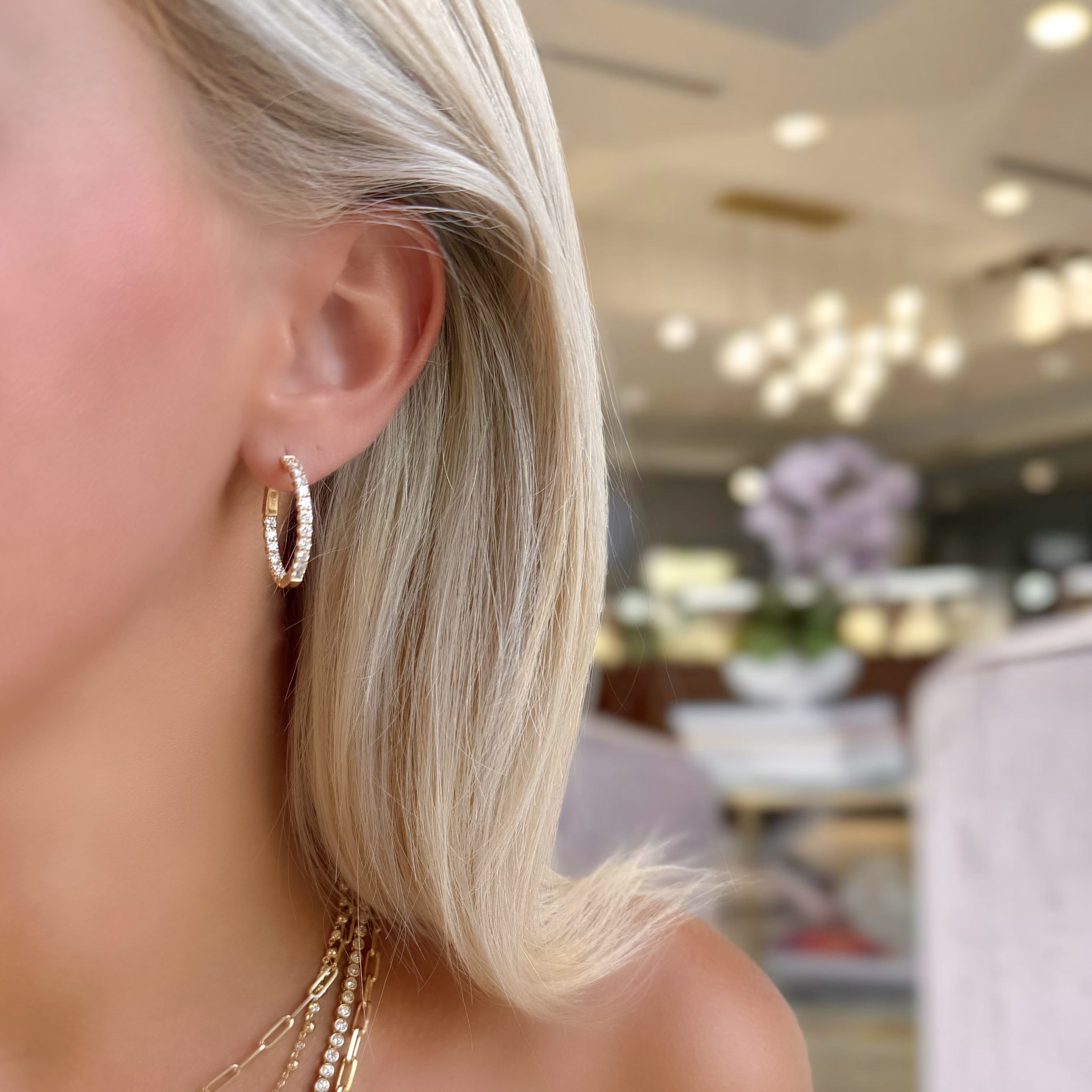 Inside Out Everyday Diamond Hoops