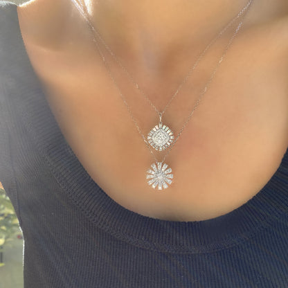 Diamond Flower Burst Necklace