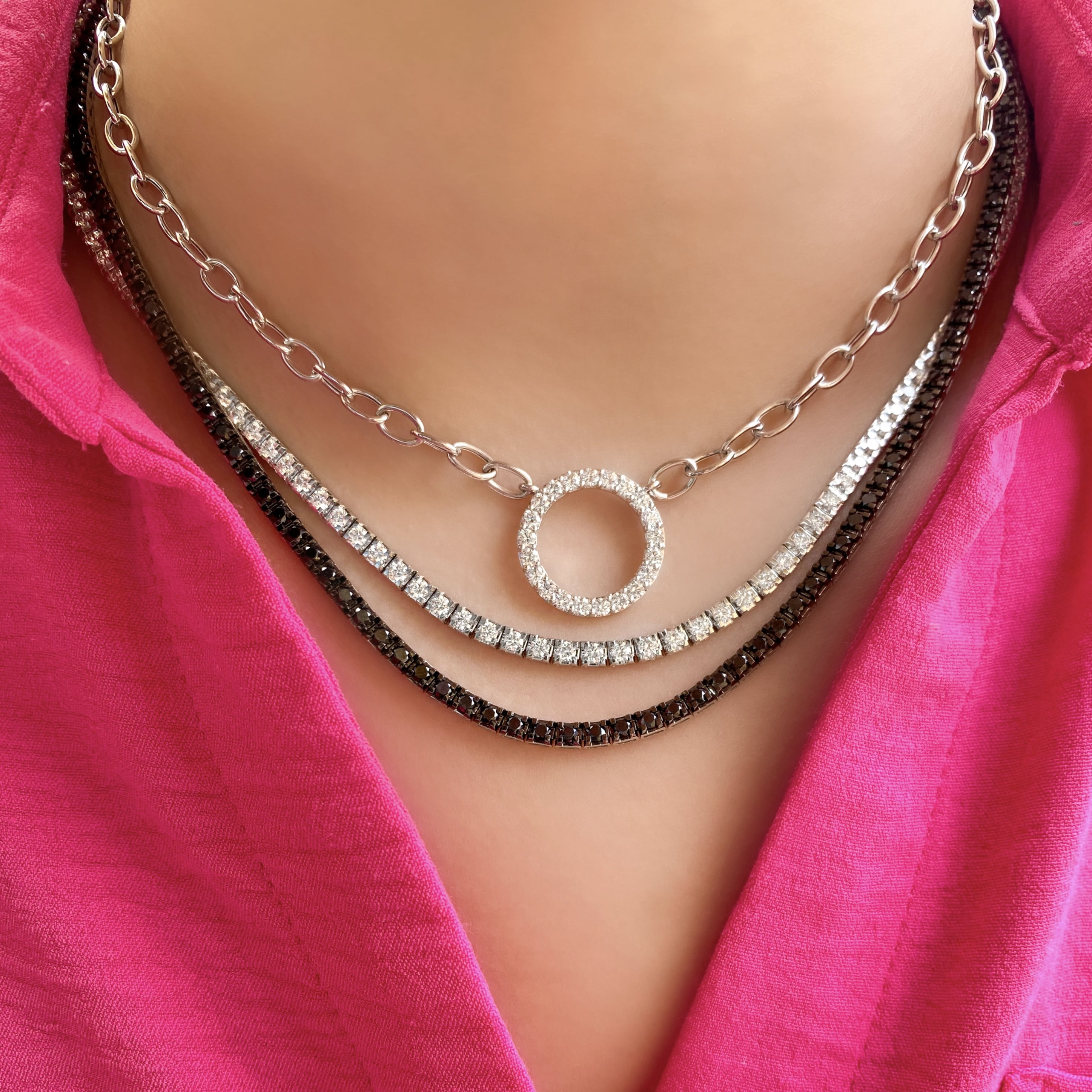 Diamond Circle Chain Necklace