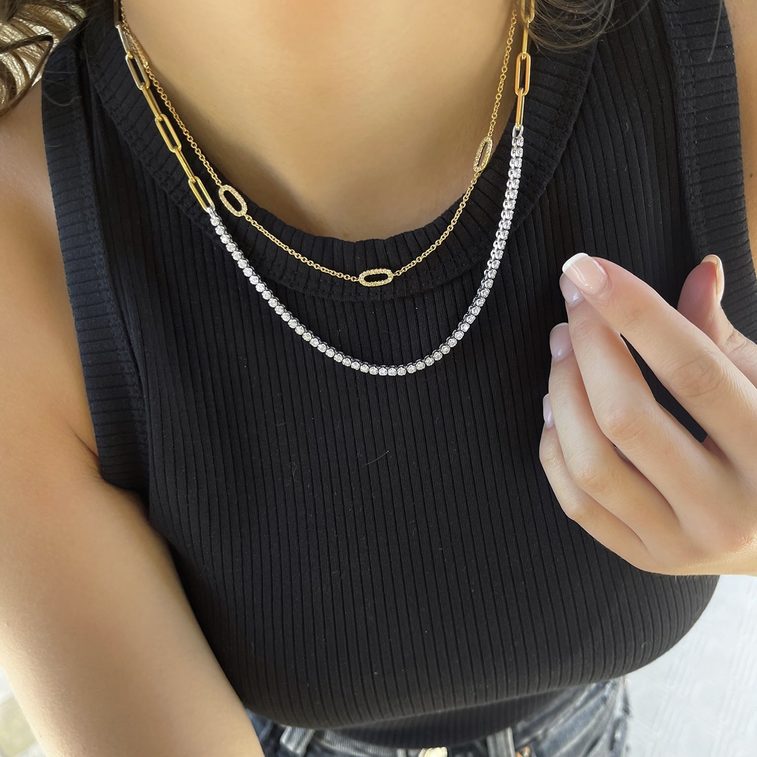 Diamond Paperclip Necklace