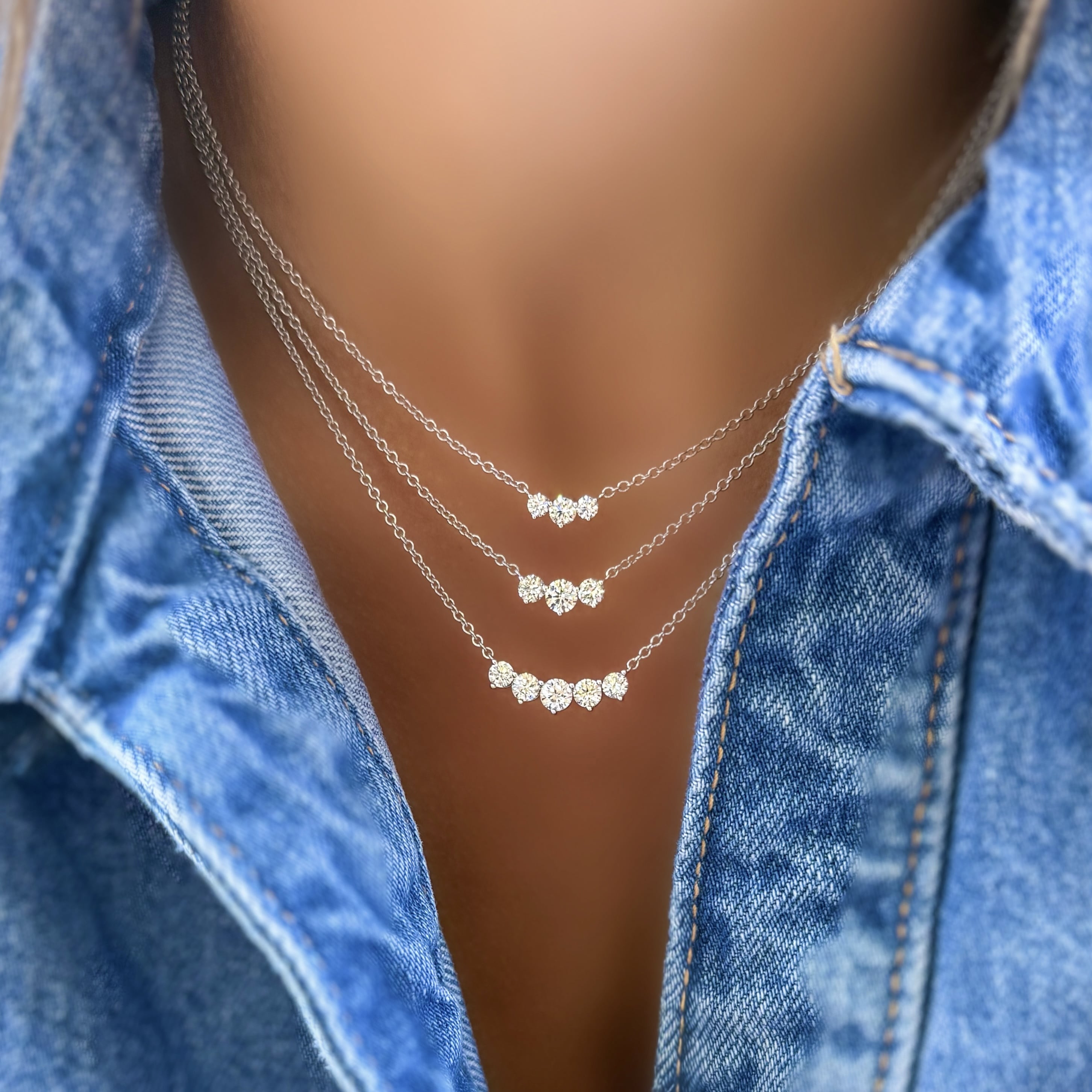 5 Stone Diamond Necklace