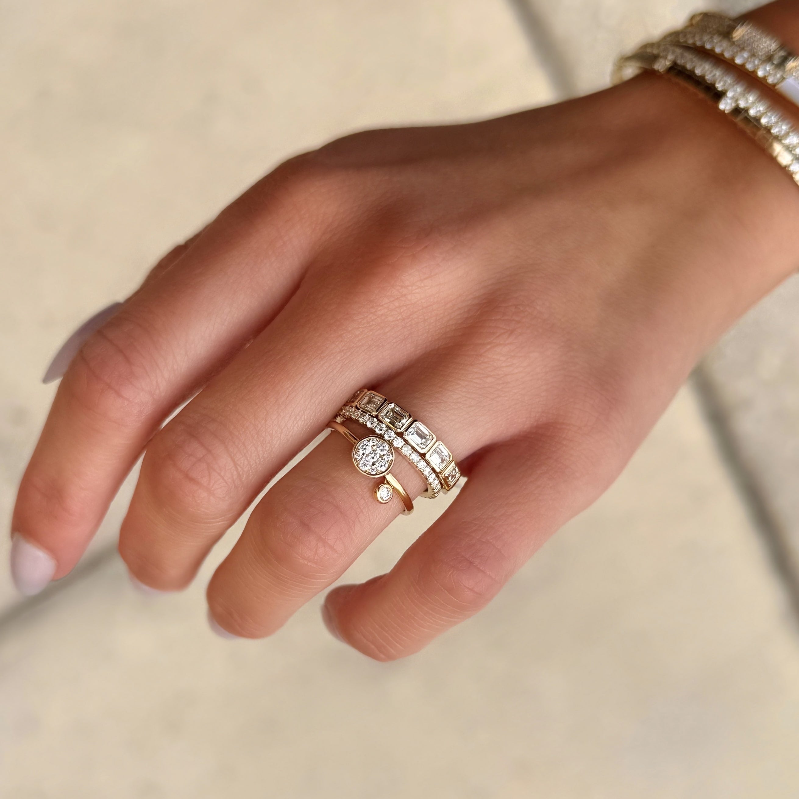 Dangling Bezel Diamond Ring