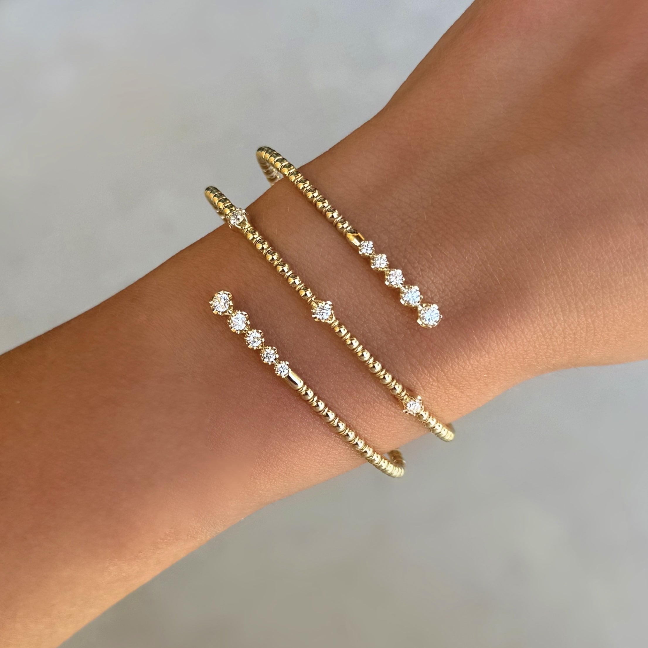 Wrap Around Diamond Flex Bangle