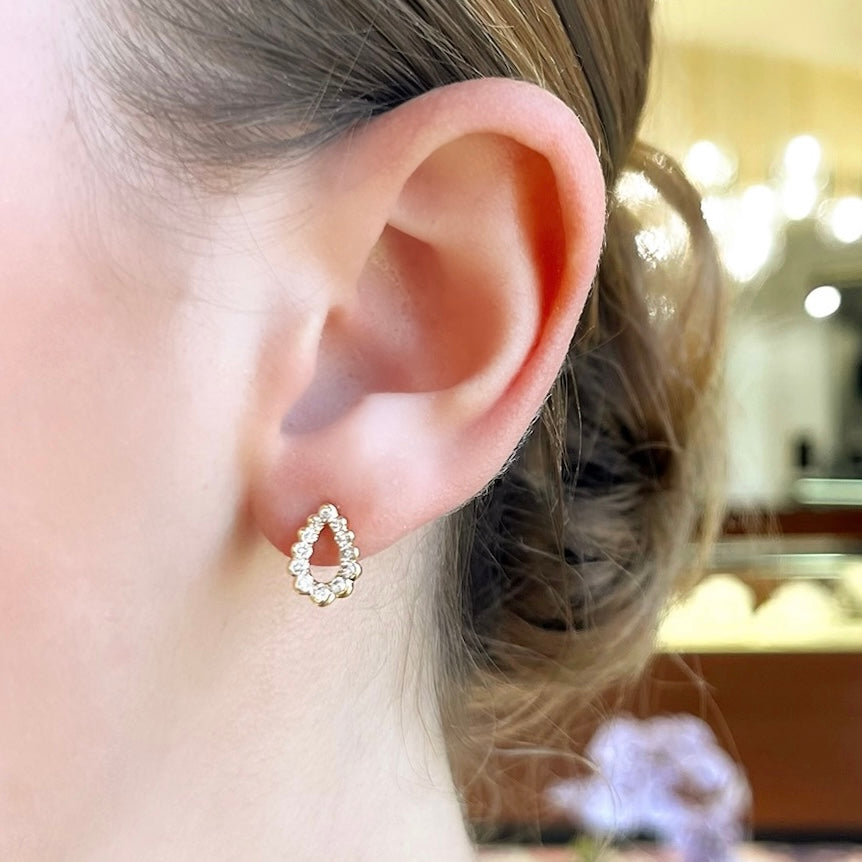 Open Graduated Diamond Stud Earrings