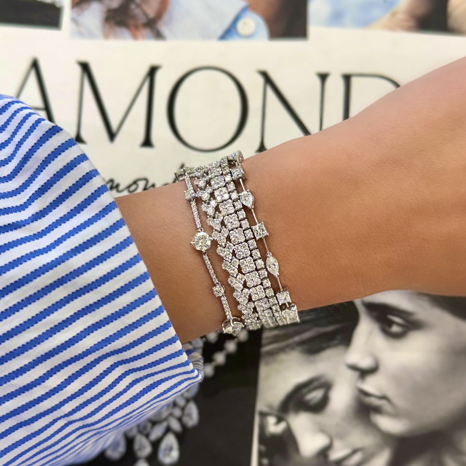 Diamond Cluster Tennis Bracelet