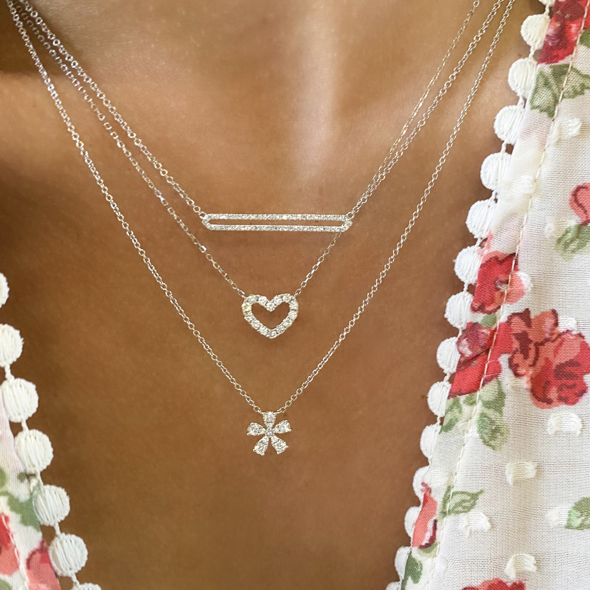 Open Heart Diamond Necklace