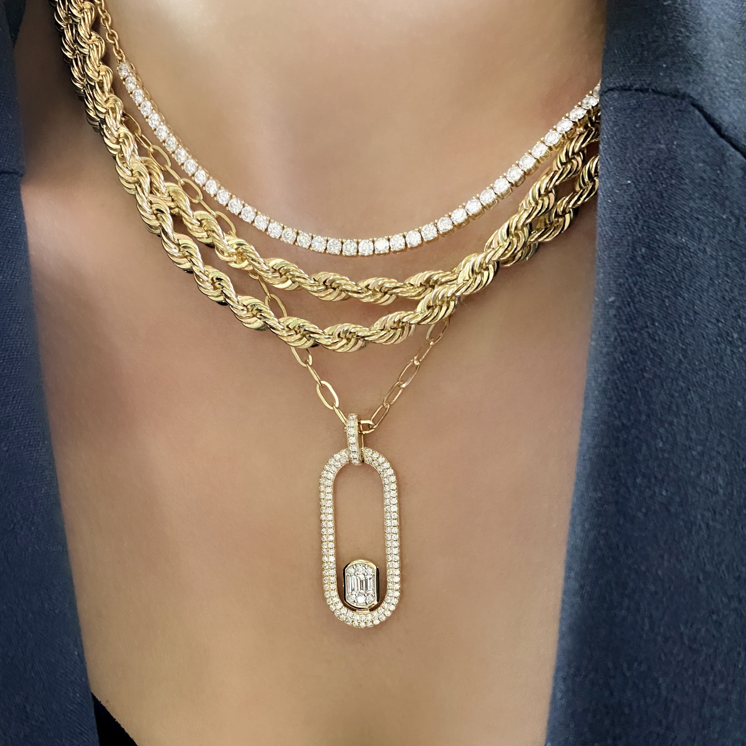 Halfway Diamond Tennis Necklace