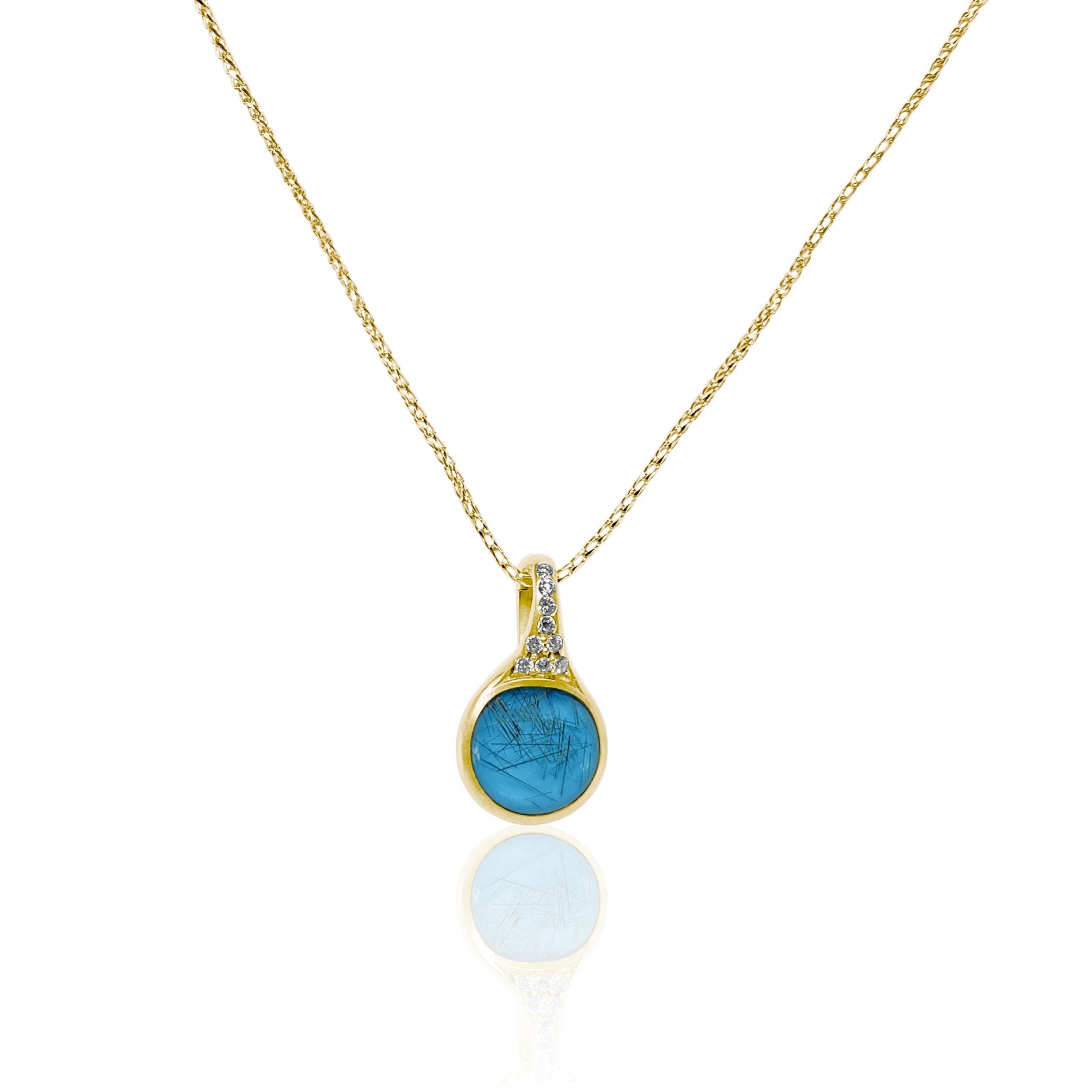 Turquoise Diamond Drop Necklace