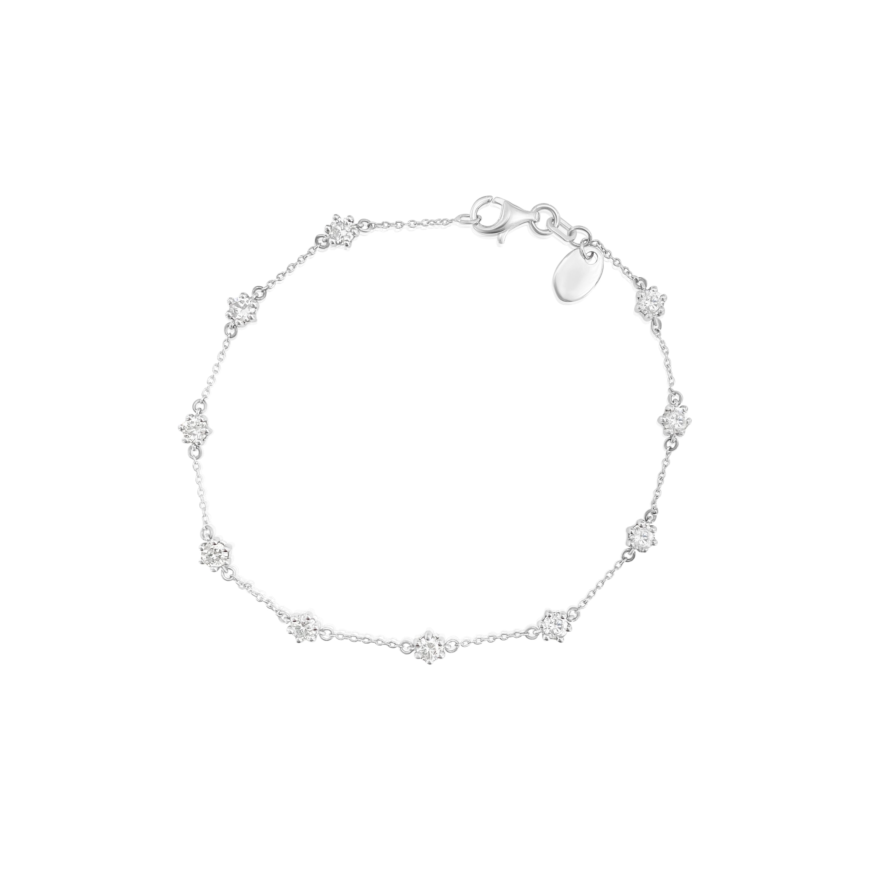 10 Stone Diamond Station Bracelet