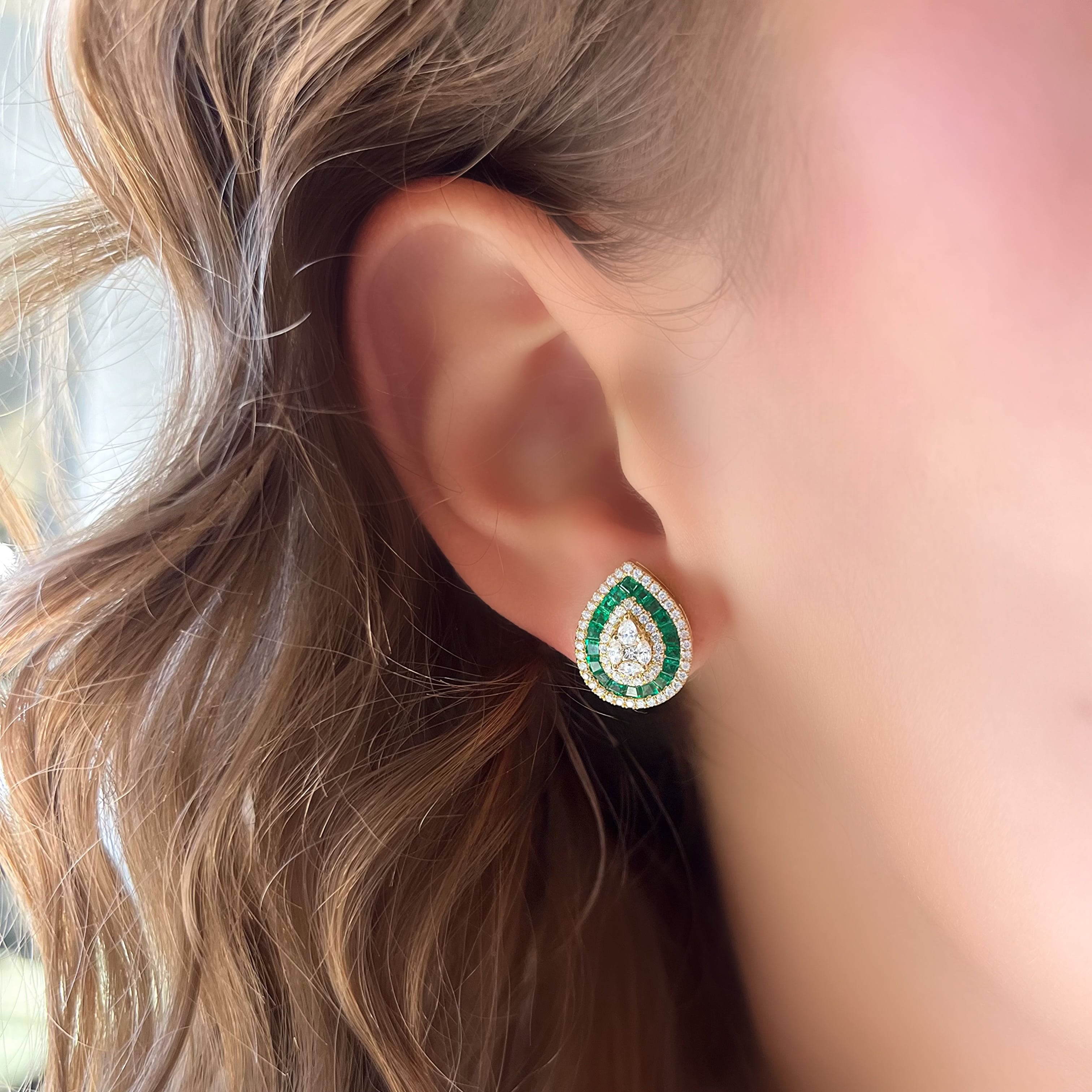 Emerald and Diamond Cocktail Earrings