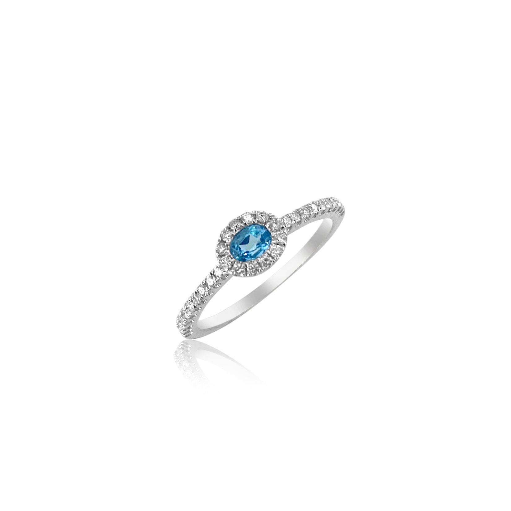 Blue Topaz and Diamond Ring