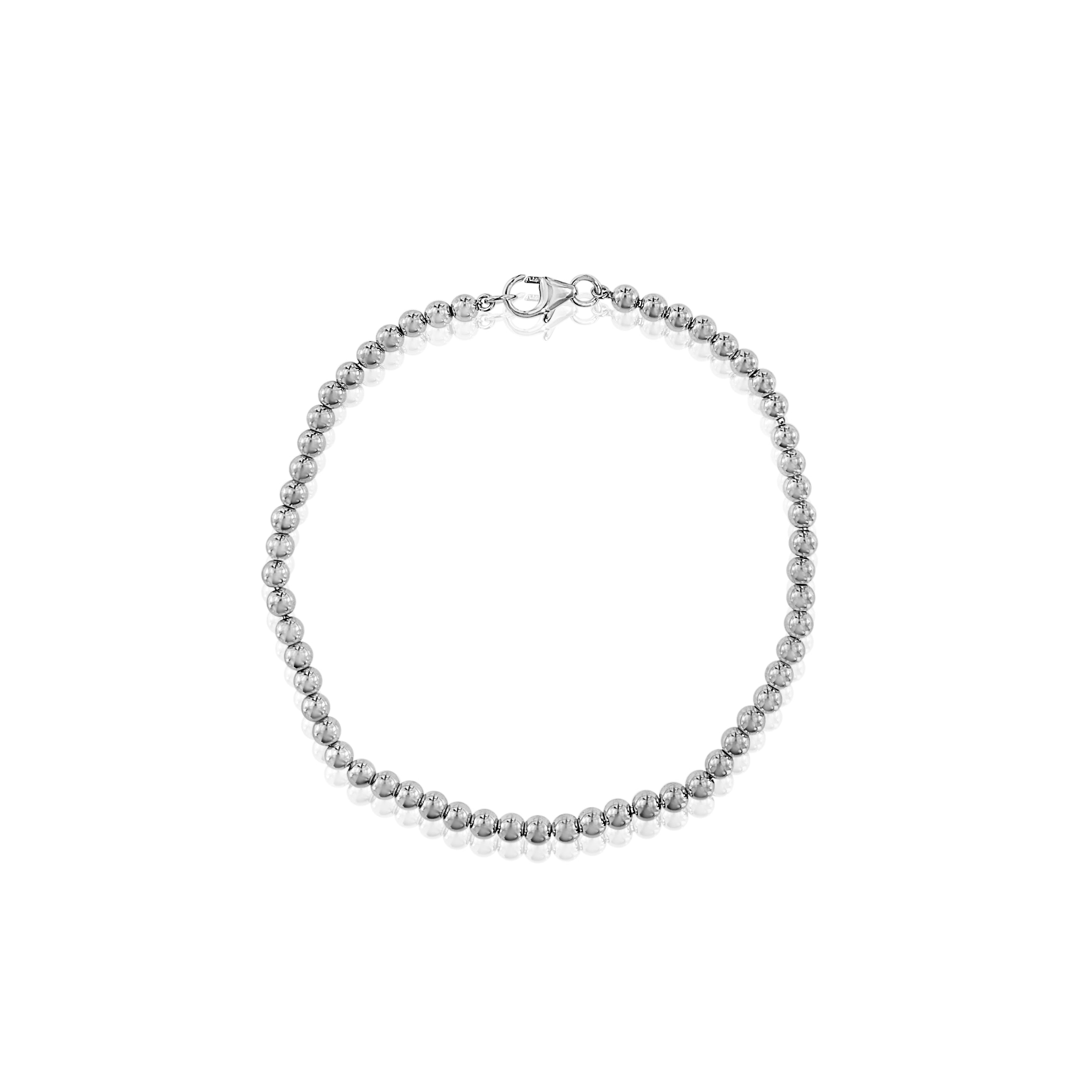 White Gold Beaded Bracelet