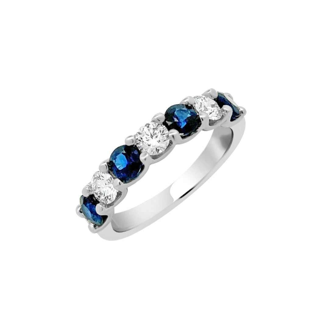 Alternating Sapphire and Diamond Band