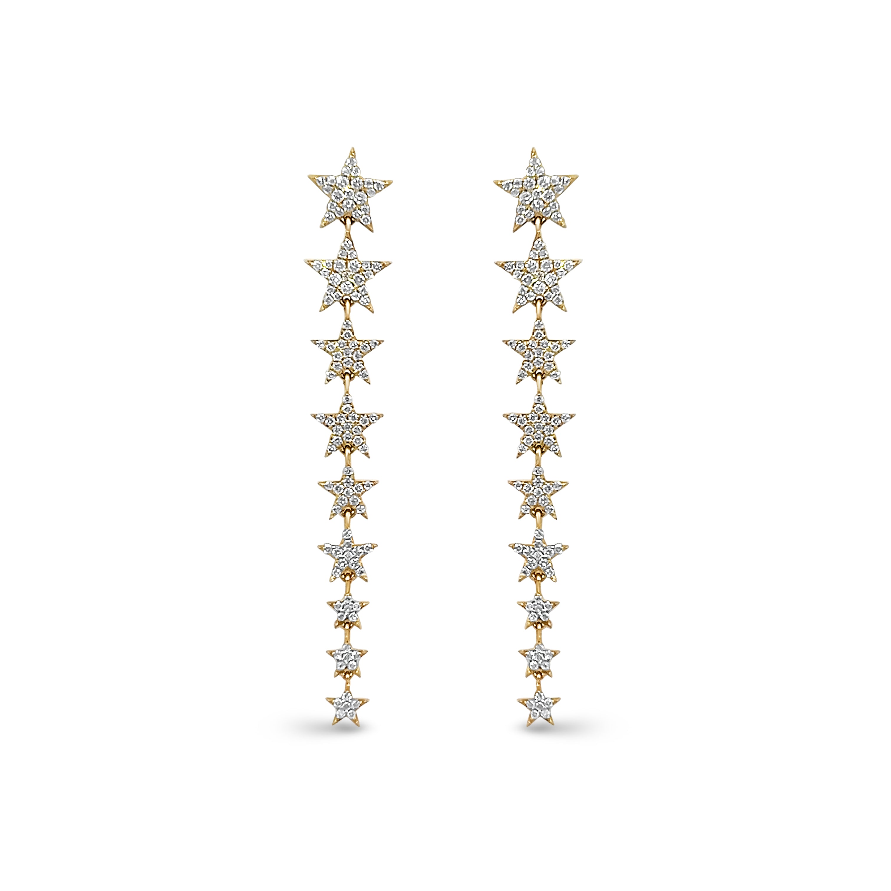 Diamond Star Drop Earrings