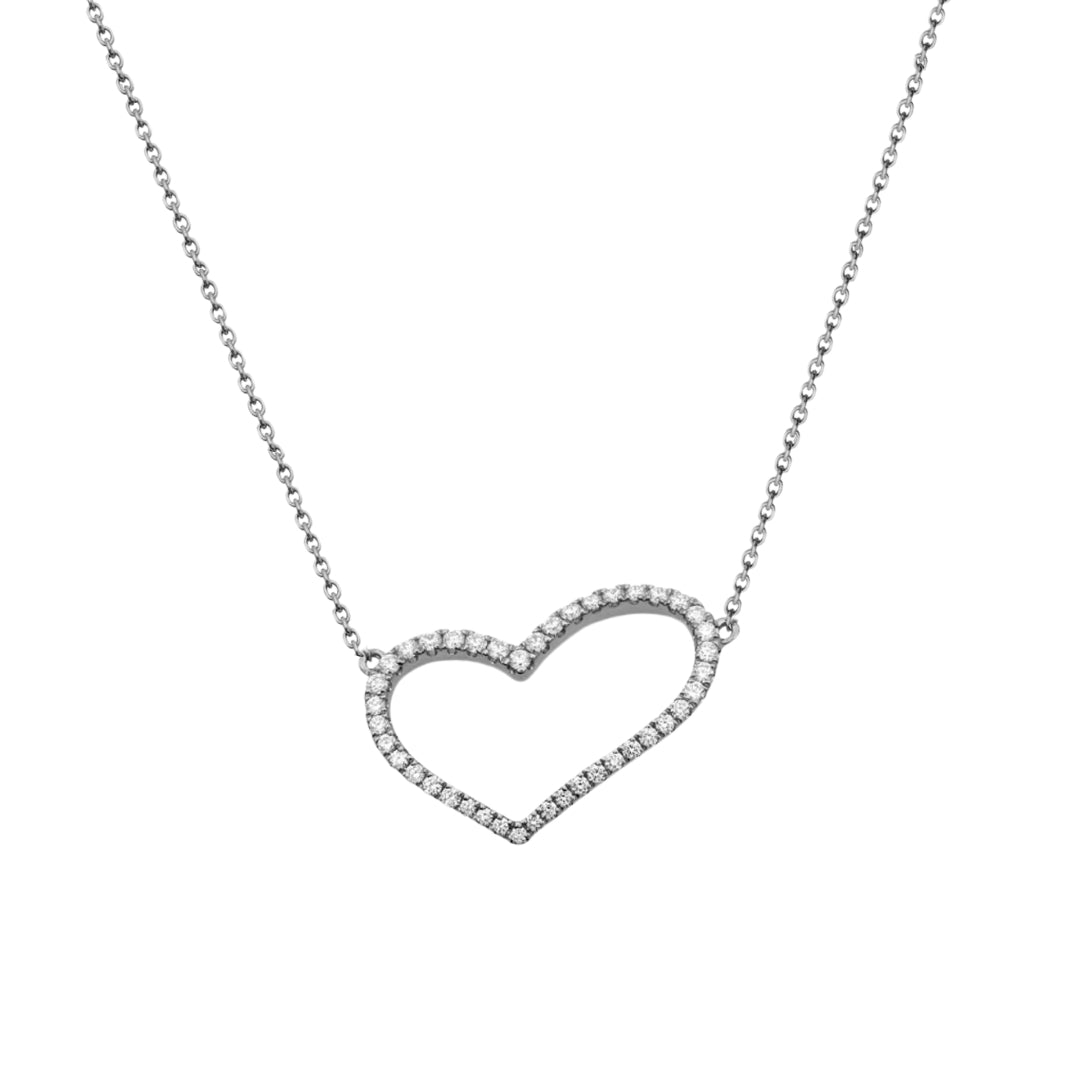 Open Heart Diamond Necklace