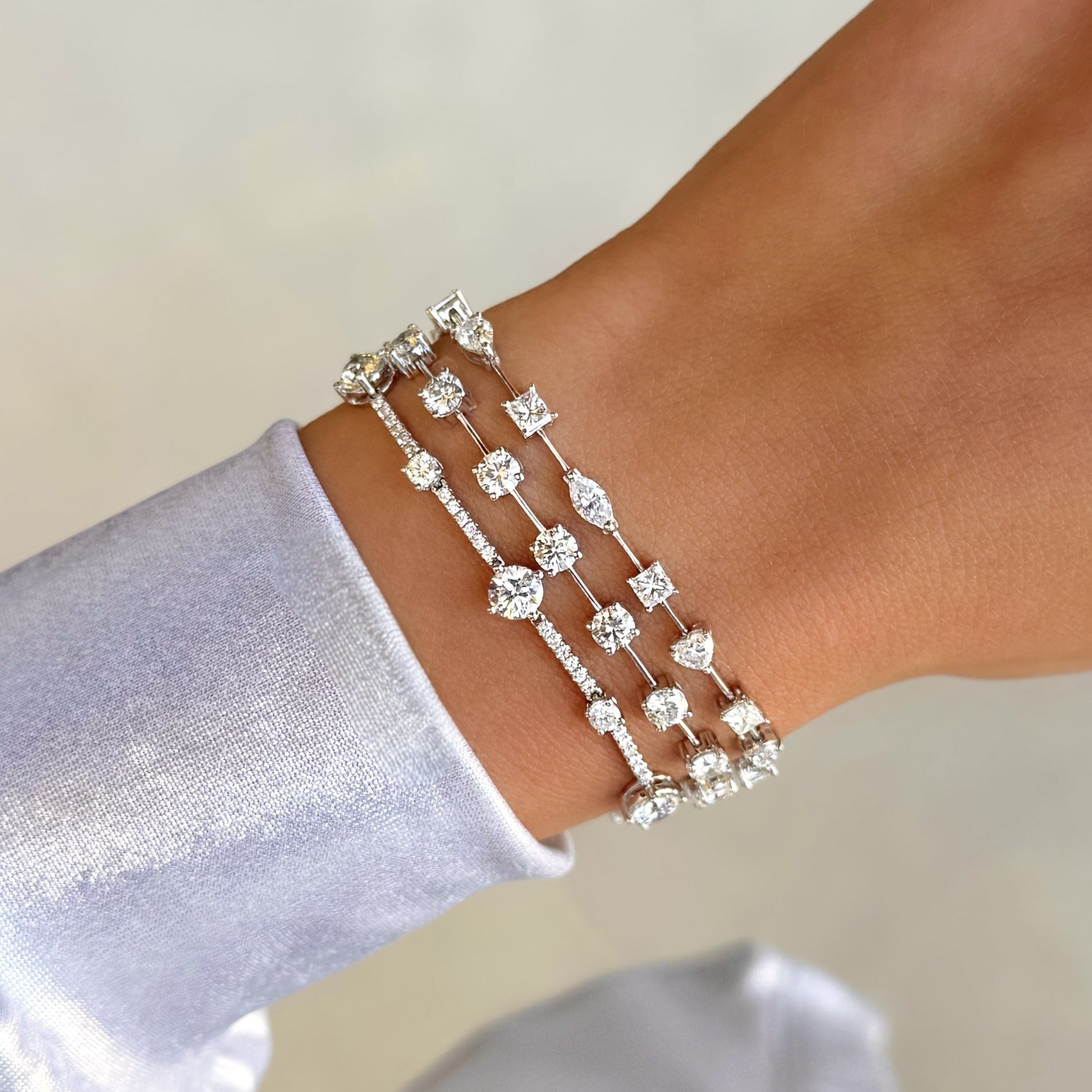 5ctw Diamond Station Tennis Bracelet