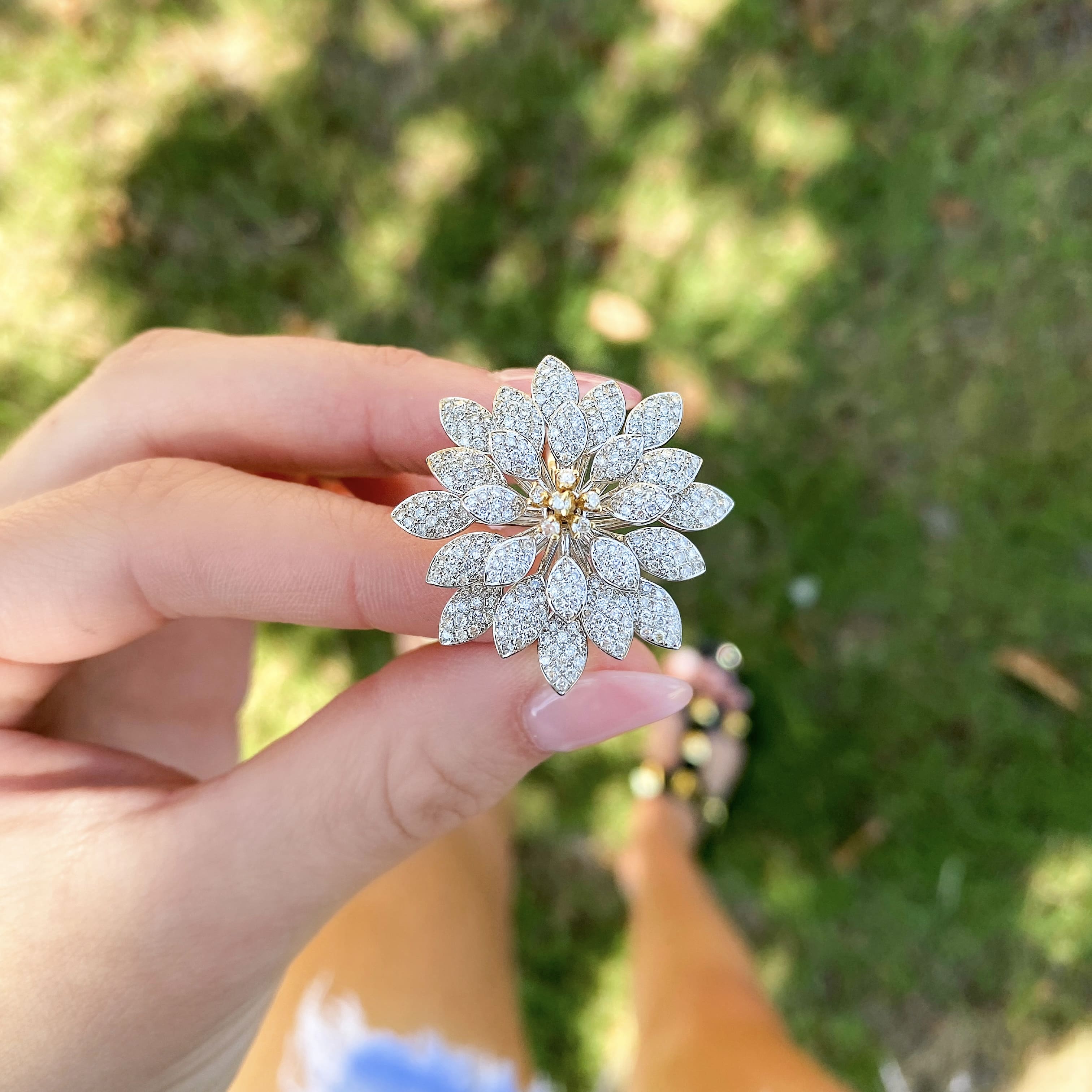 Diamond Flower Statement Ring