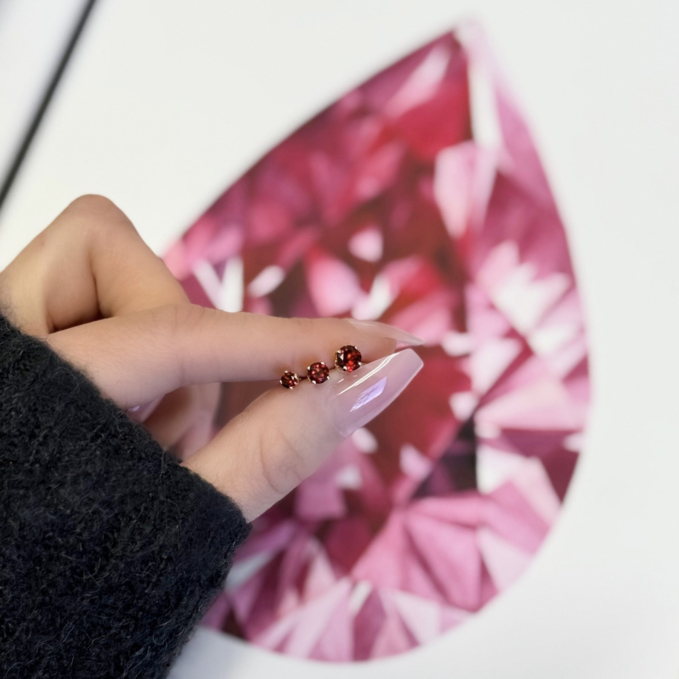 Garnet Birthstone Studs