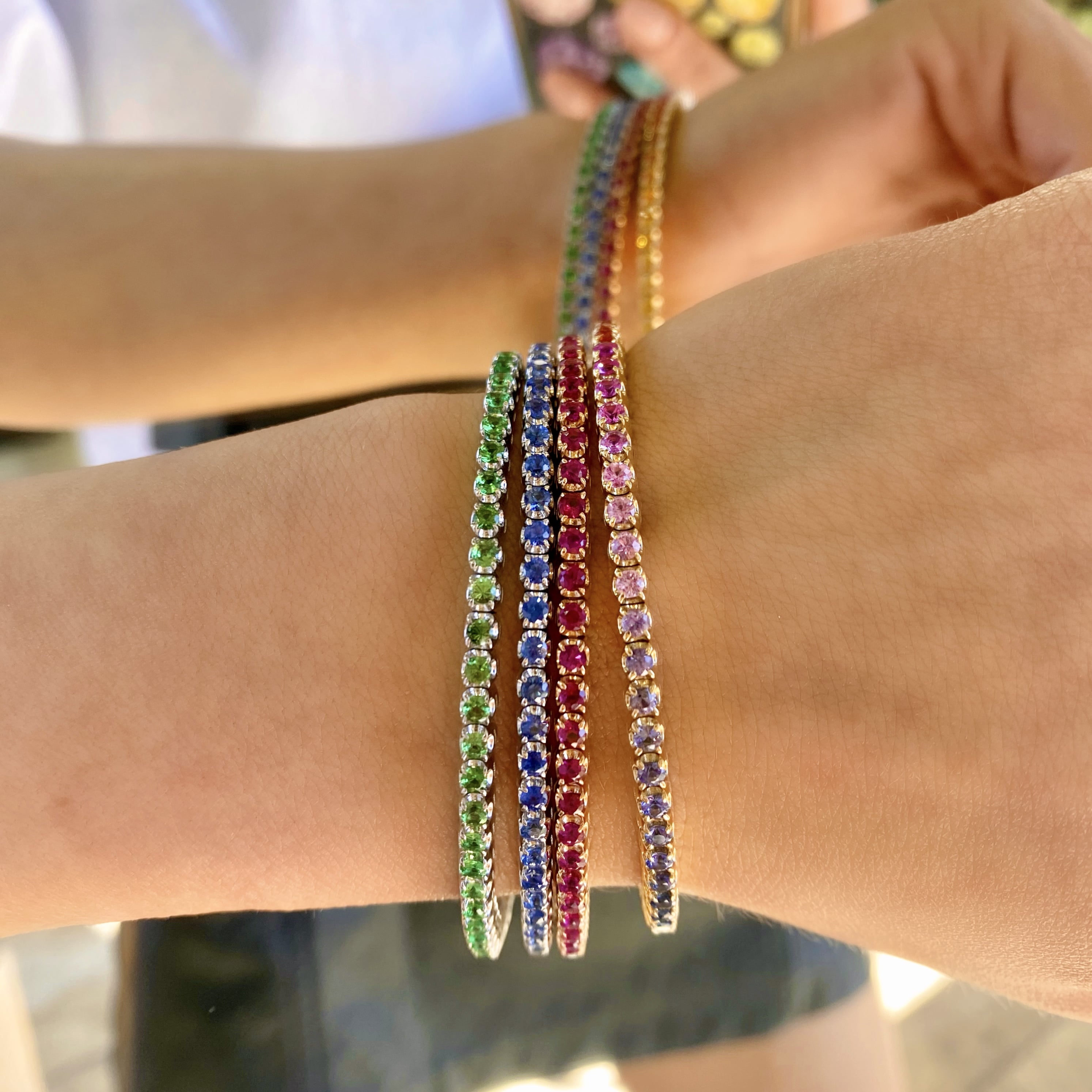 Sapphire Stretch Tennis Bracelet