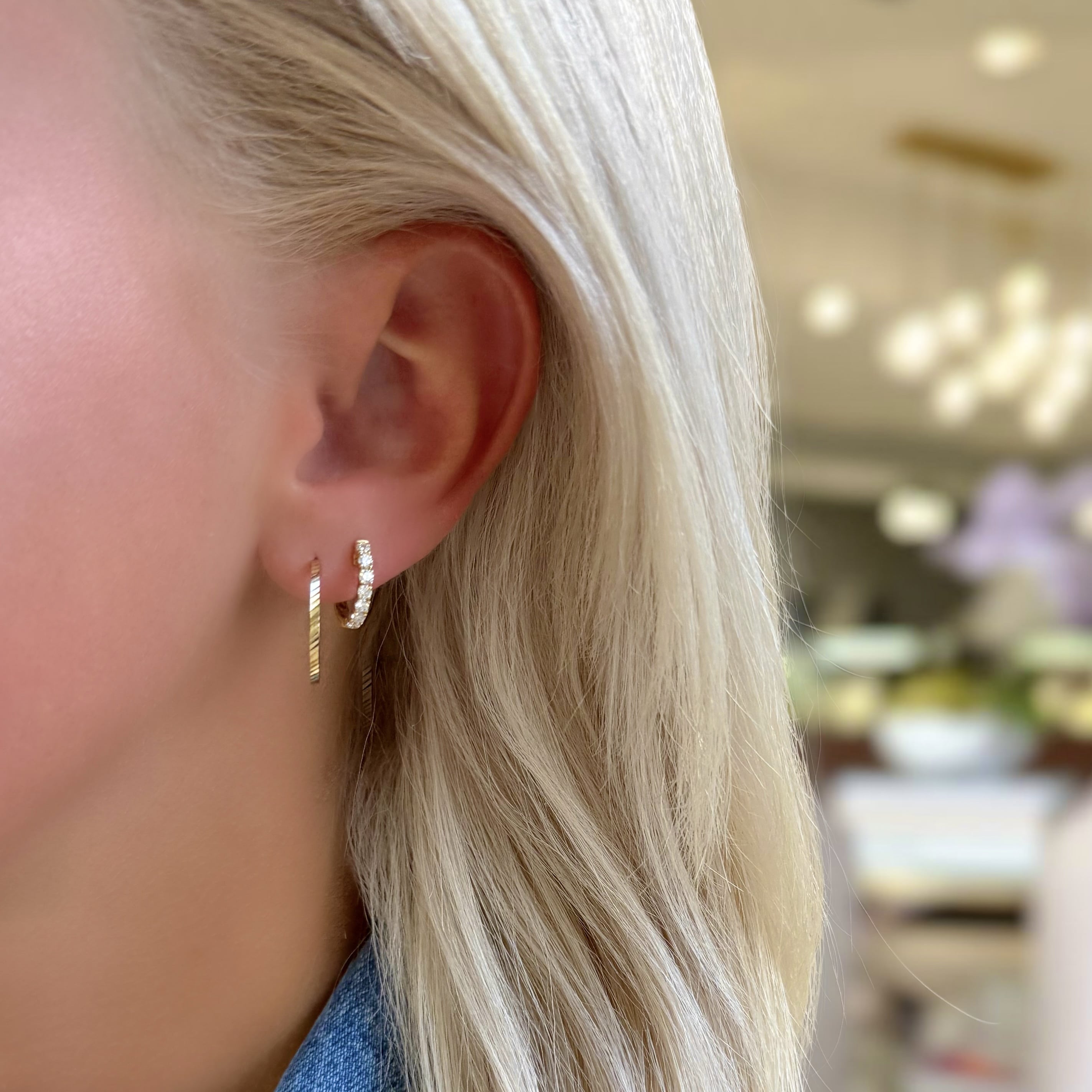 Small Diamond Cut Hoops