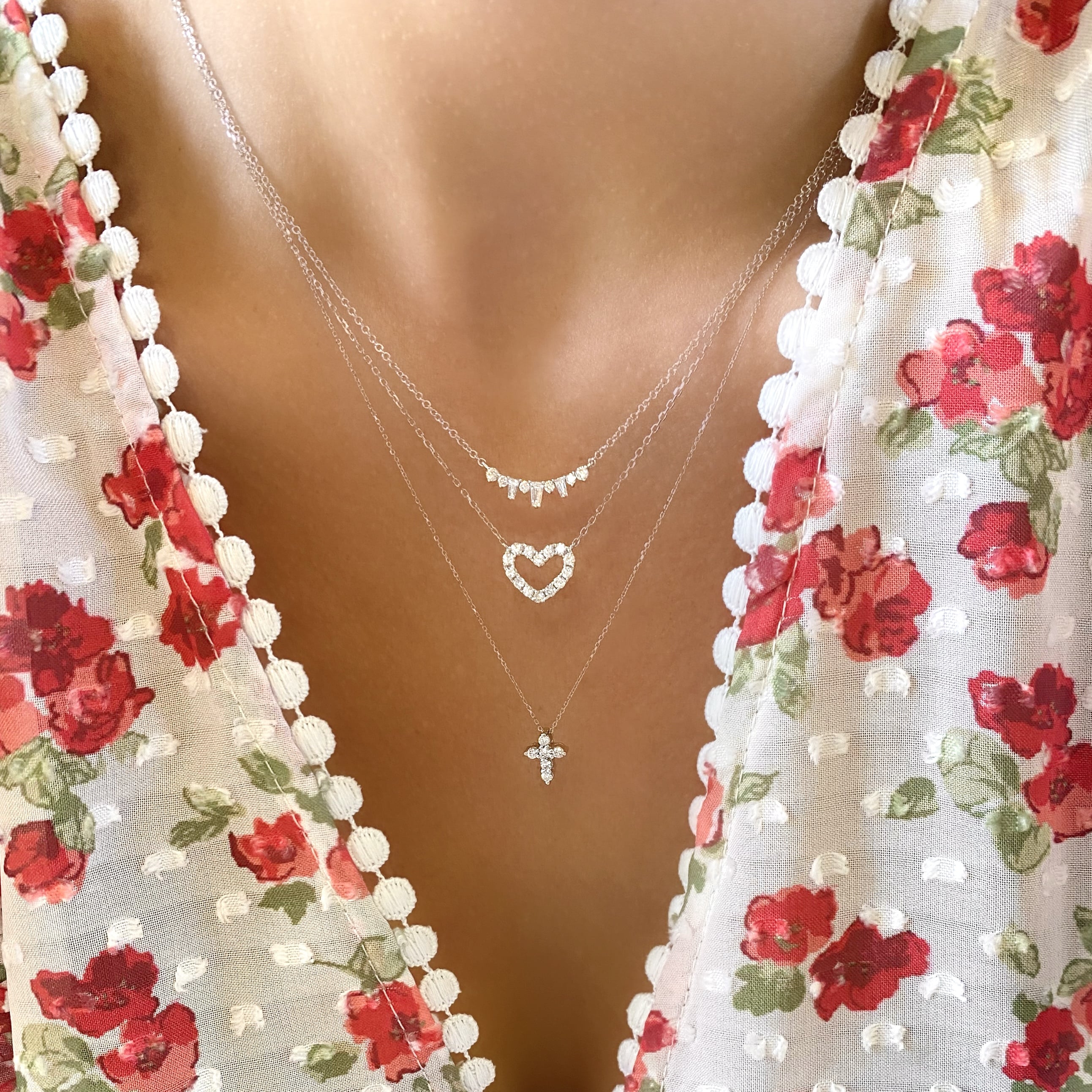 Open Heart Diamond Necklace