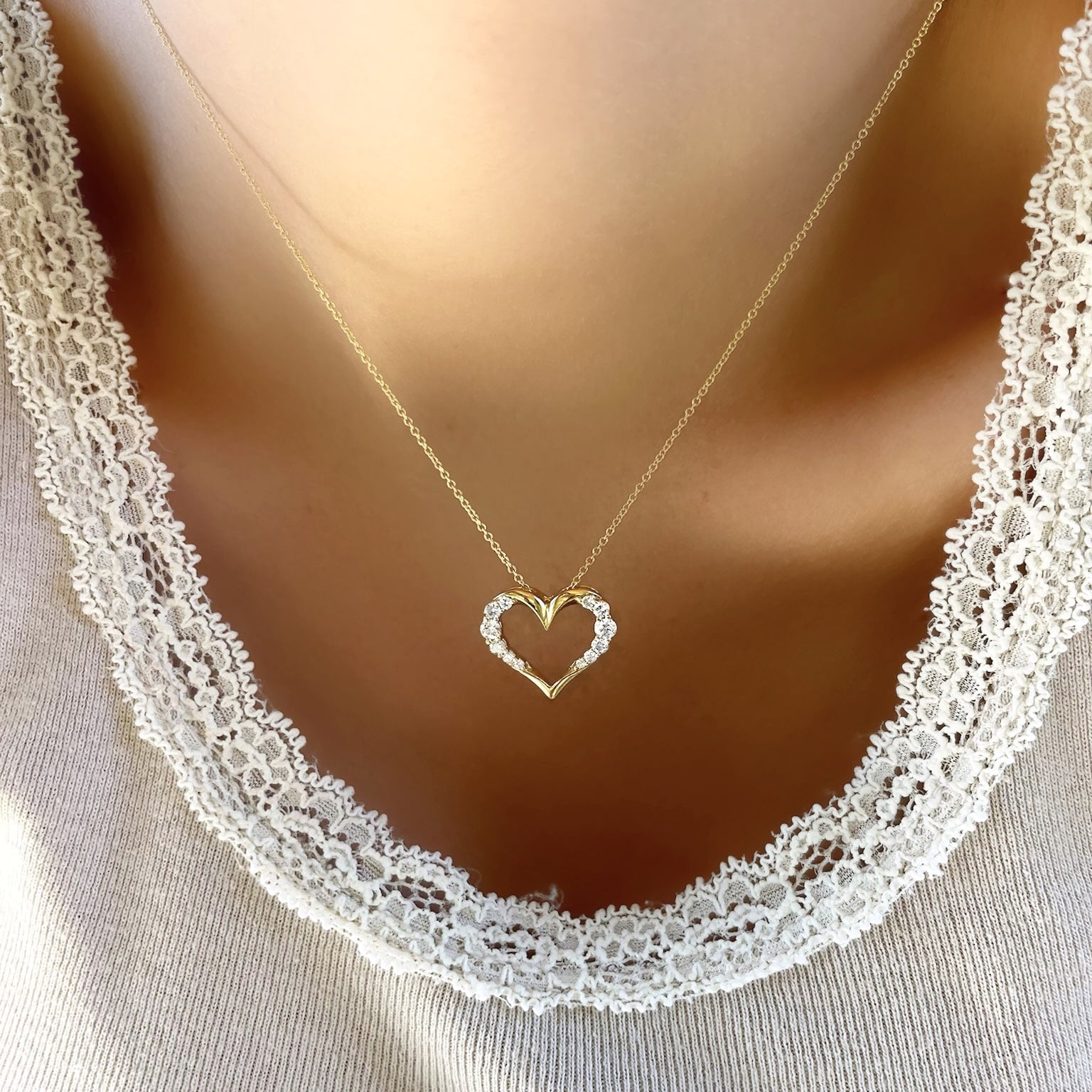 Graduating Diamond Heart Necklace