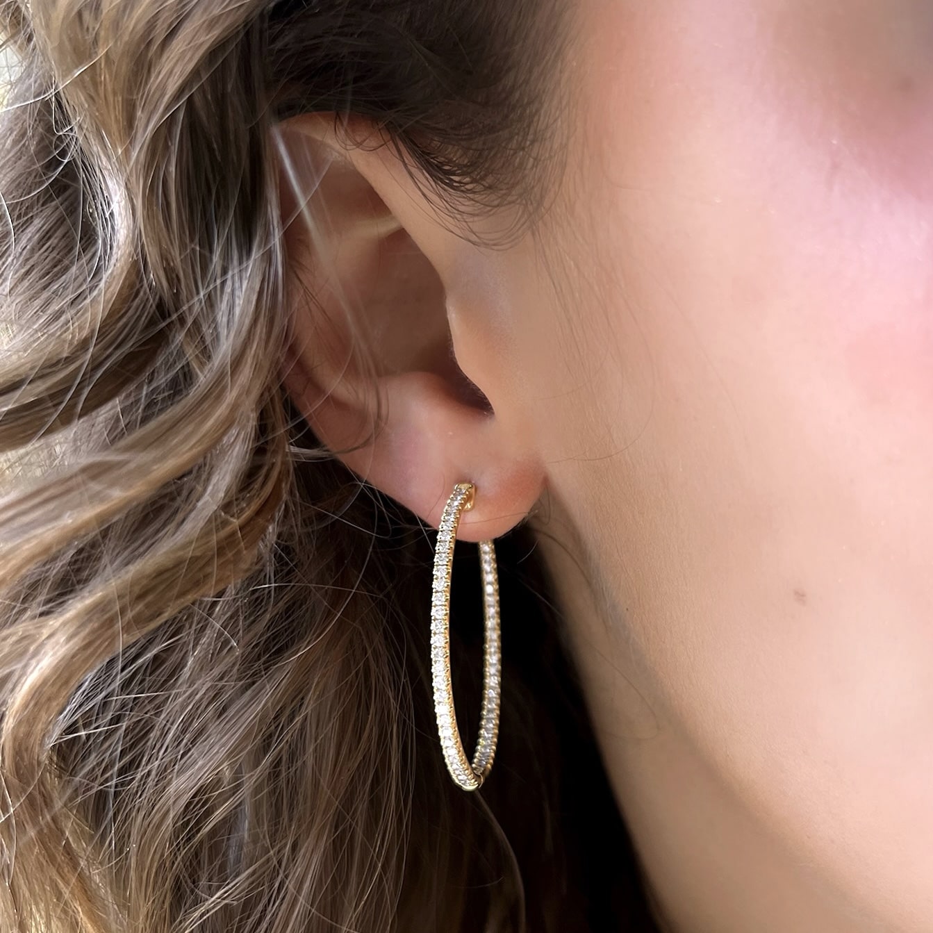 Inside Out Diamond Hoop Earrings