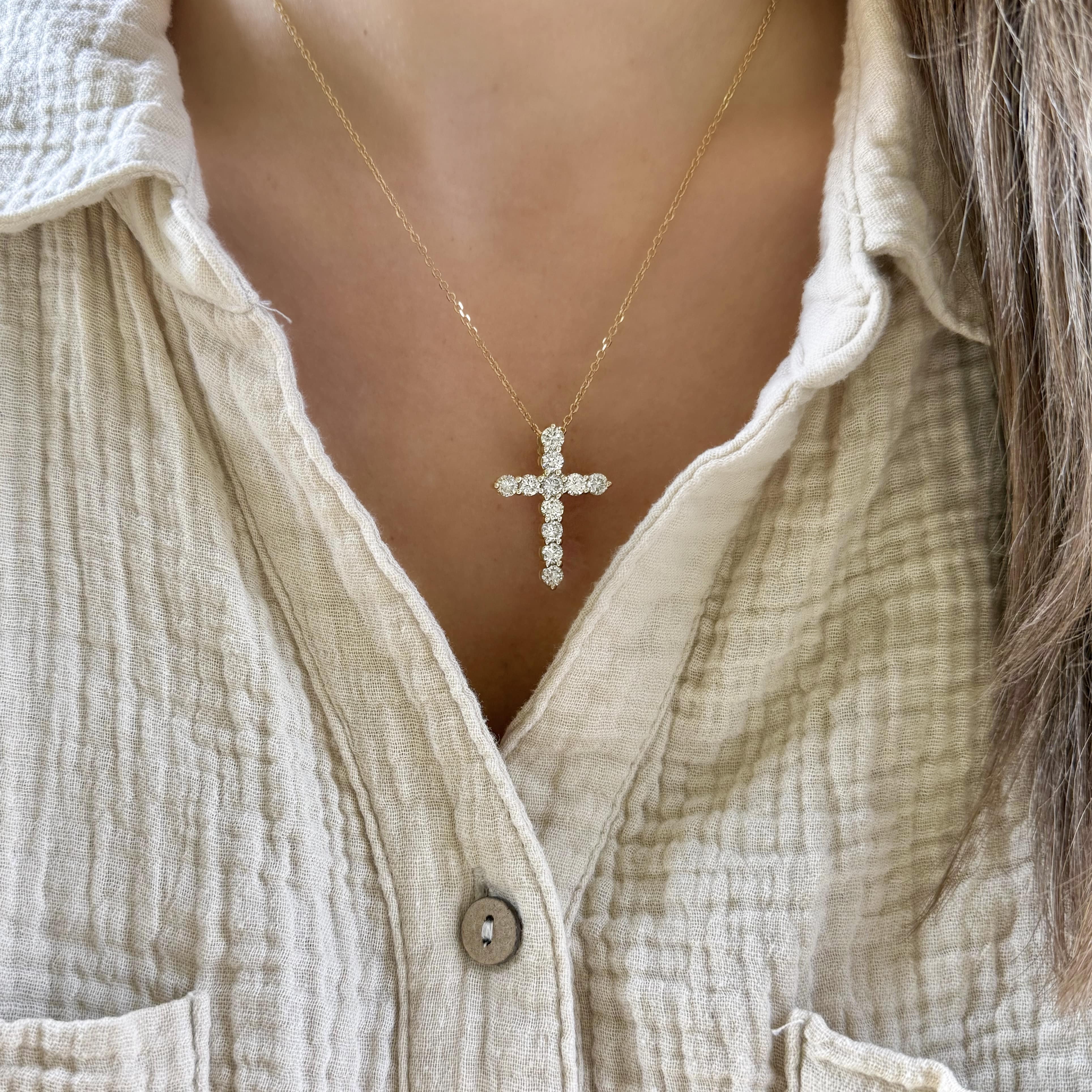 Jumbo Diamond Cross Necklace