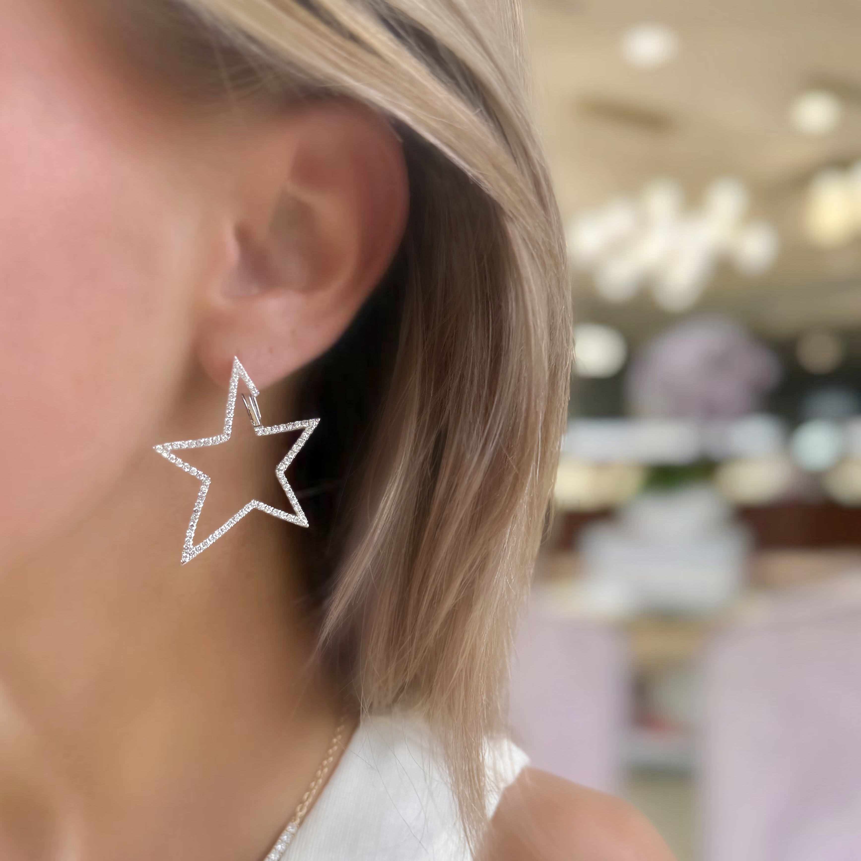 Jumbo Diamond Star Earrings